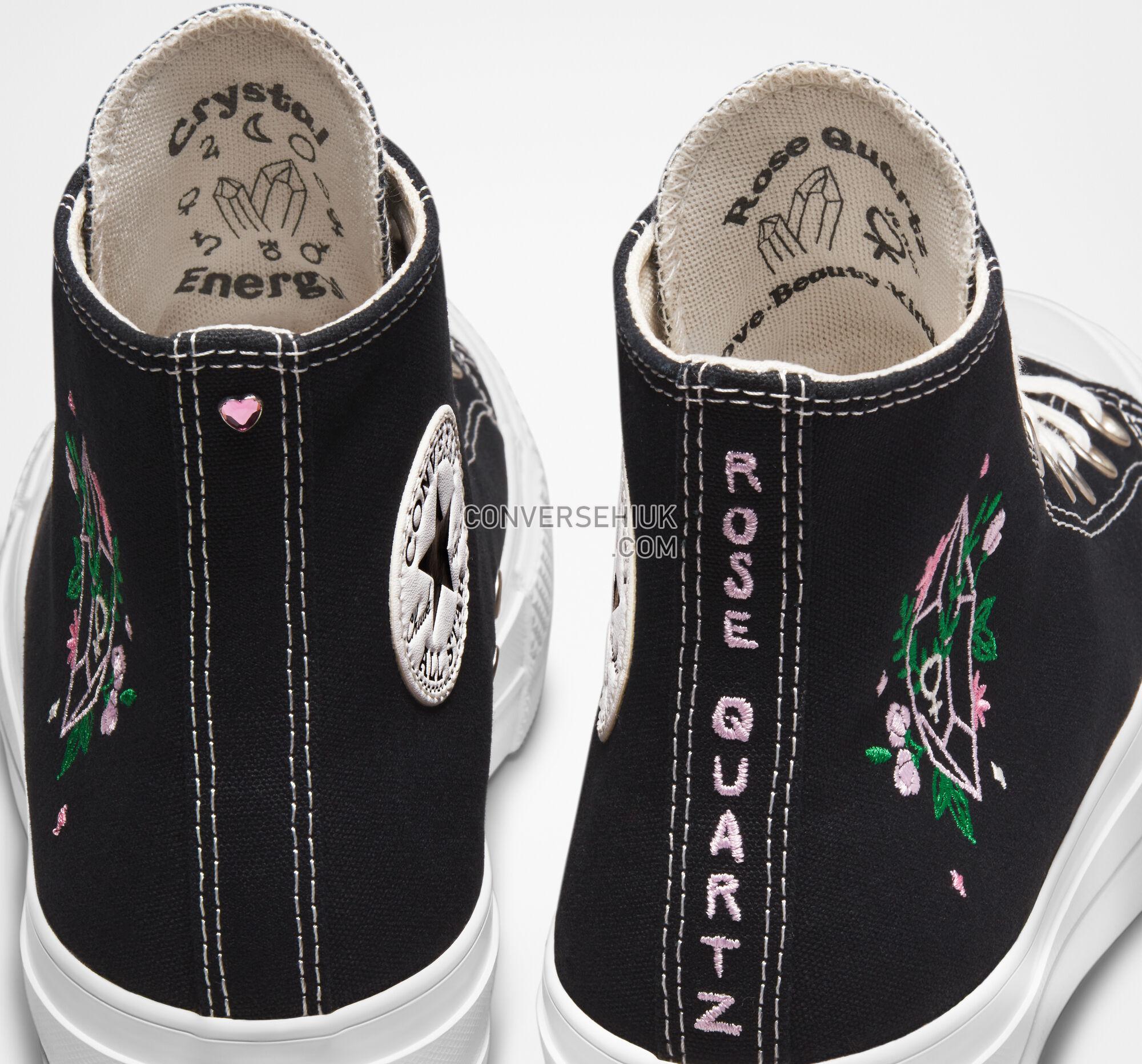 Converse Chuck Taylor All Star Lift Platform Embroidered Crystals Black/Wintage White A03739C Shoes