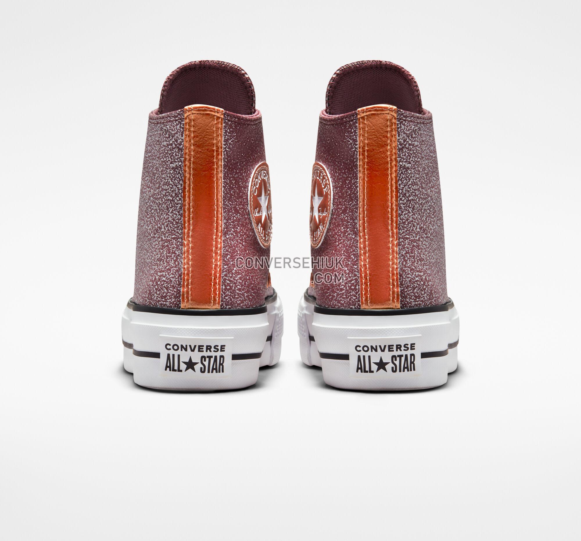 Converse Chuck Taylor All Star Lift Platform Metallic Glitter Dark Wine/Copper/White A03240C Shoes