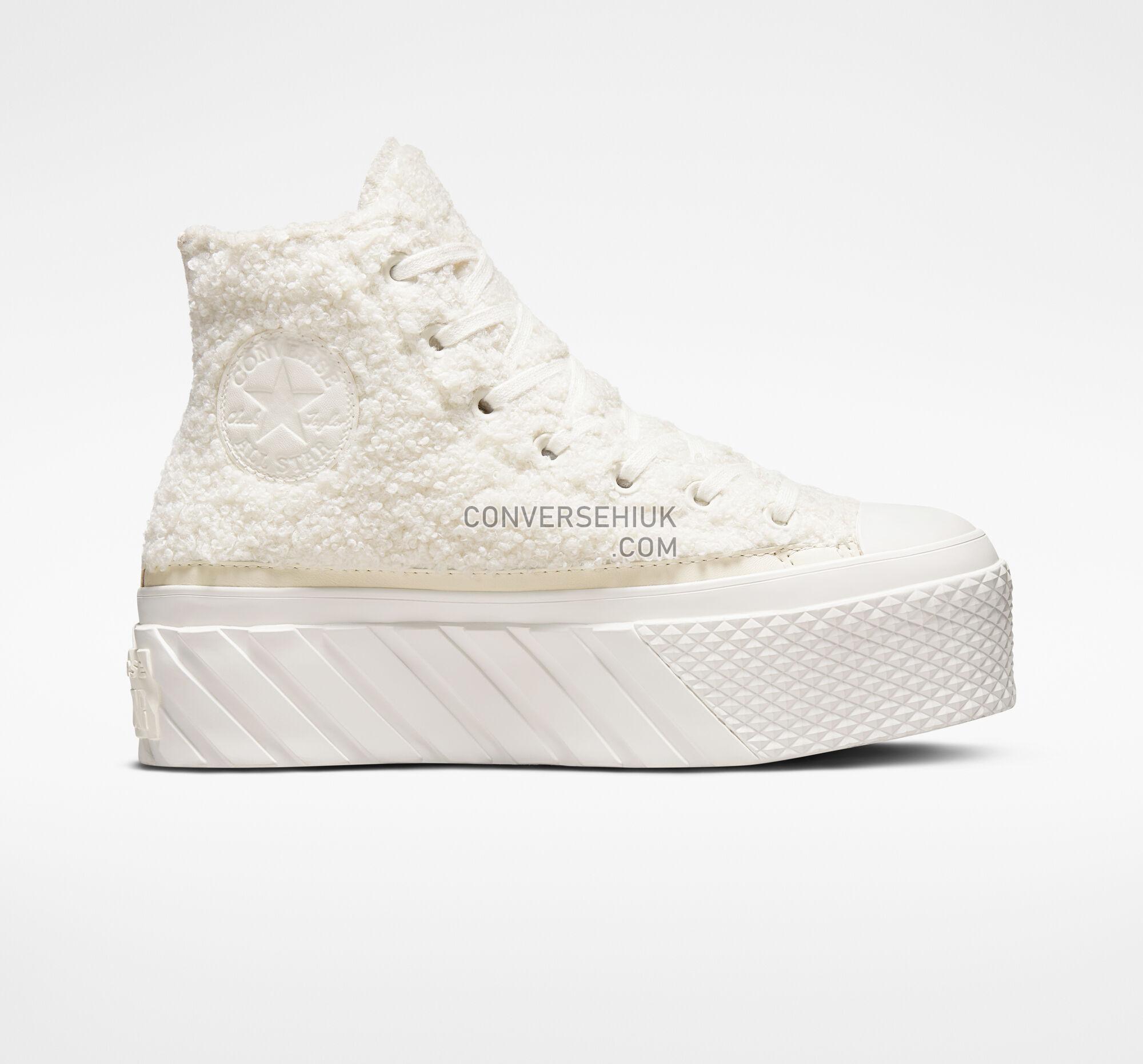 Converse Chuck Taylor All Star Lift 2X Platform Sherpa Egret/Vintage White A04260C Shoes