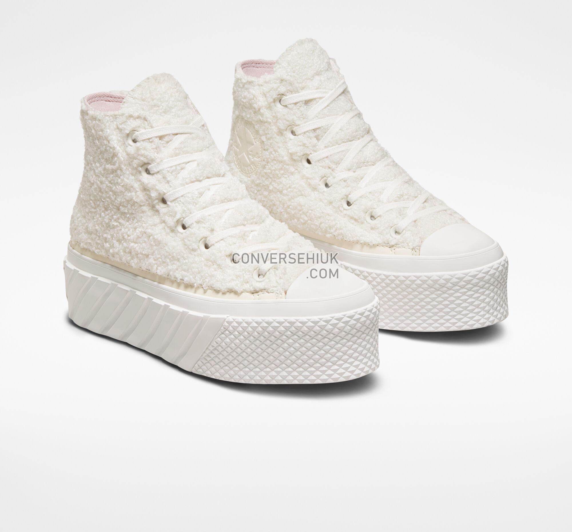 Converse Chuck Taylor All Star Lift 2X Platform Sherpa Egret/Vintage White A04260C Shoes