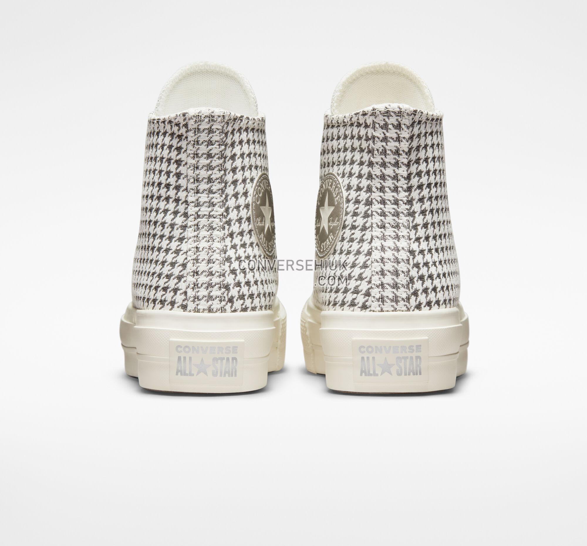 Converse Chuck Taylor All Star Lift Platform Houndstooth Shine Egret/Pure Silver/Egret A04276C Shoes