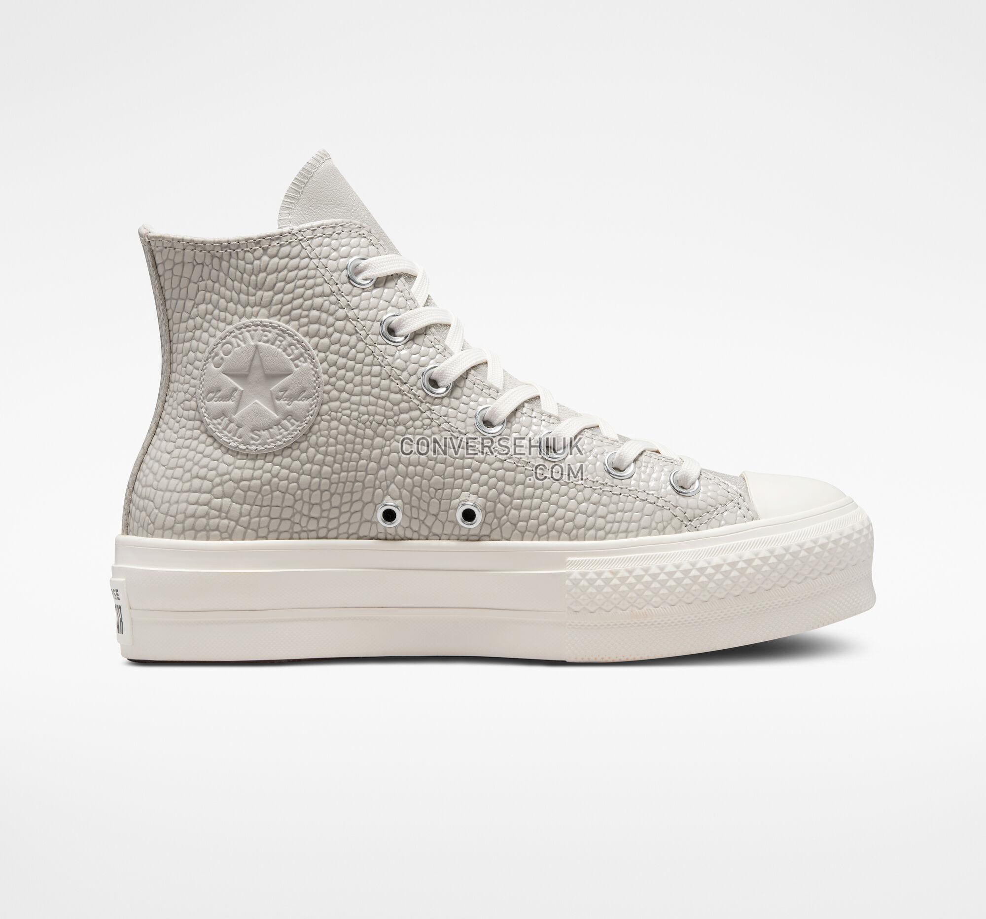 Converse Chuck Taylor All Star Lift Platform Croco Embossed Desert Sand/Egret/Black A04267C Shoes