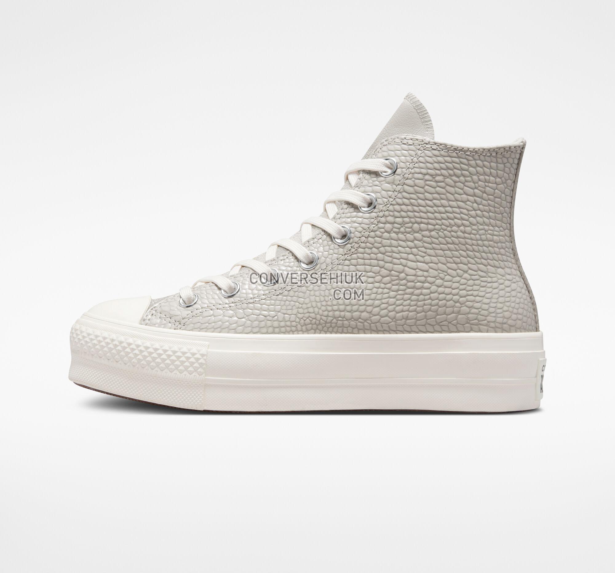 Converse Chuck Taylor All Star Lift Platform Croco Embossed Desert Sand/Egret/Black A04267C Shoes