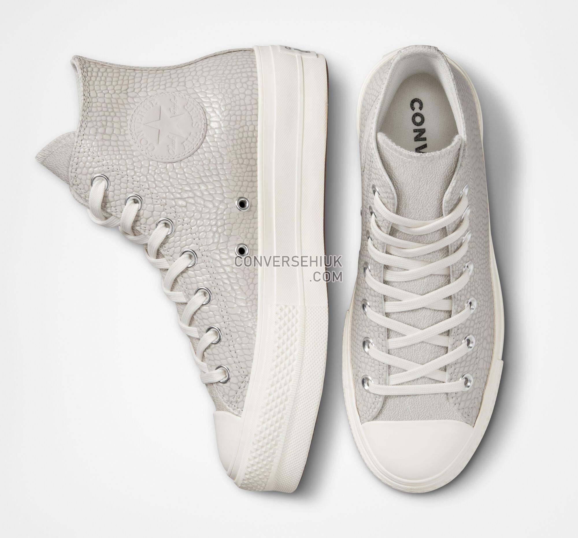 Converse Chuck Taylor All Star Lift Platform Croco Embossed Desert Sand/Egret/Black A04267C Shoes