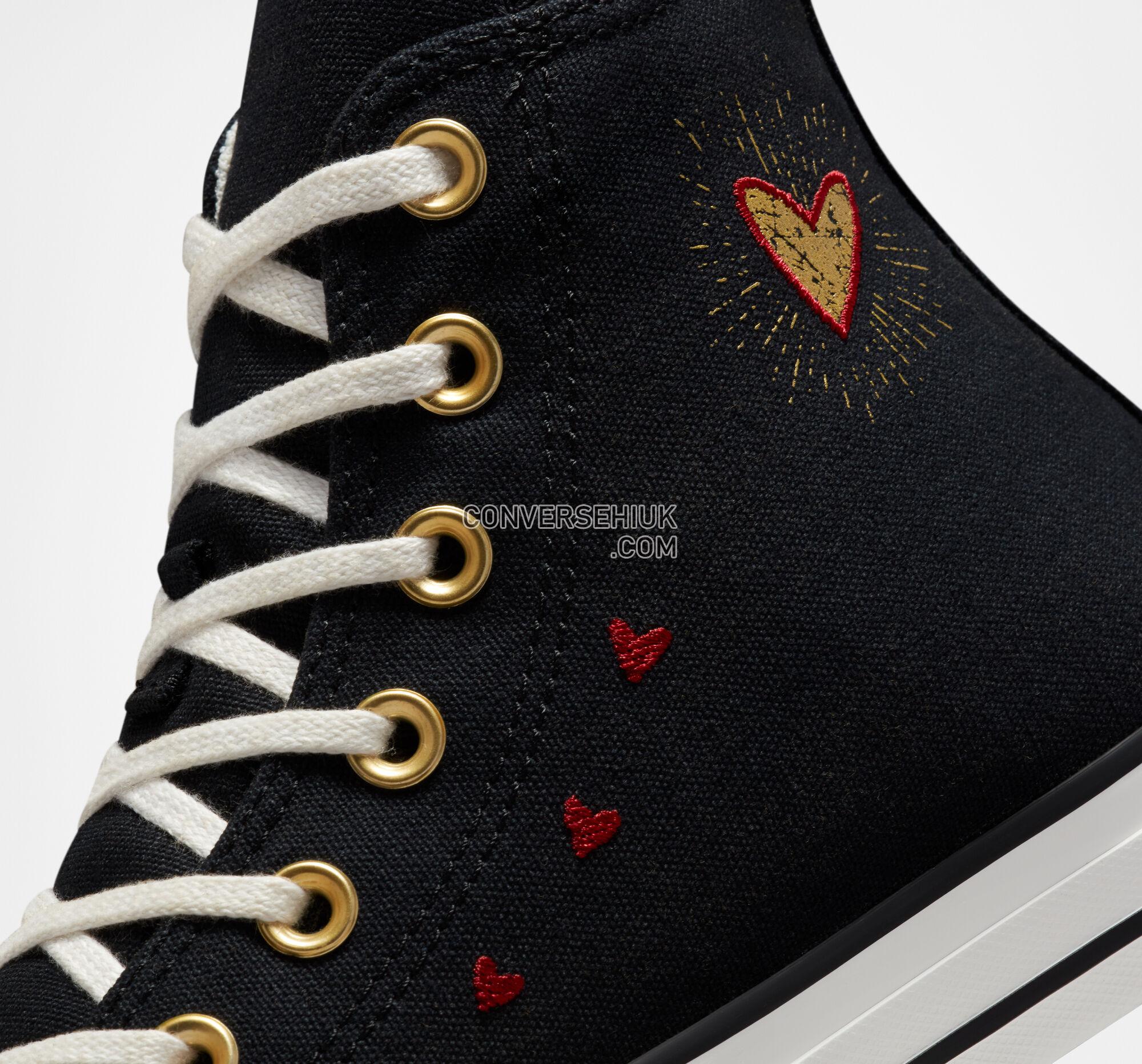 Converse Chuck Taylor All Star Hearts Black/White/Back Alley Brick A03932C Shoes