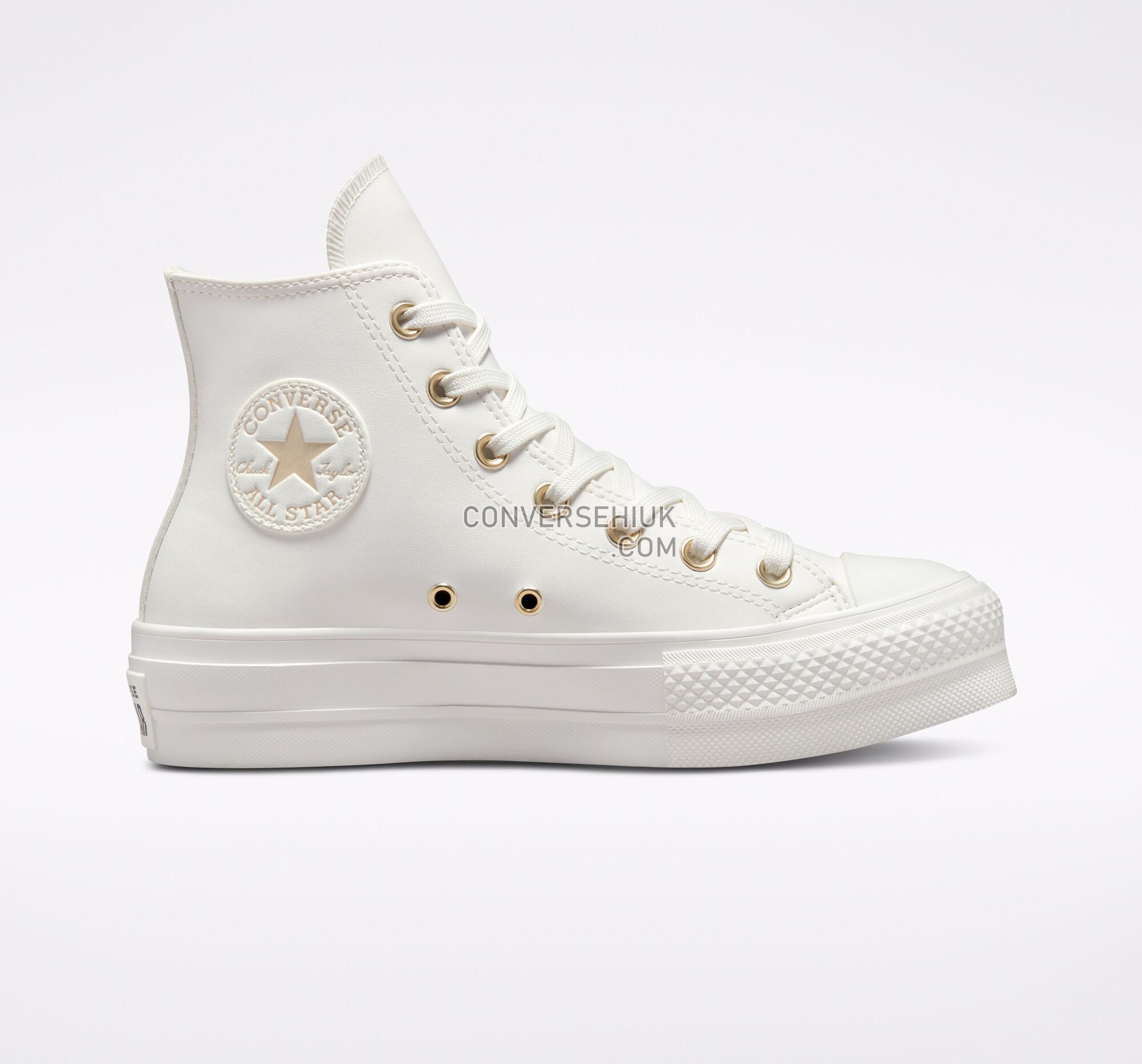 Converse Chuck Taylor All Star Lift Platform Mono White Vintage White/Egret/Gold A03719C Shoes