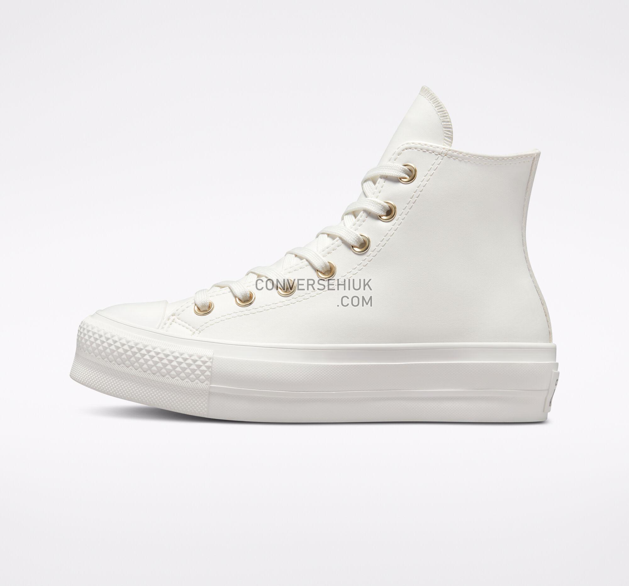 Converse Chuck Taylor All Star Lift Platform Mono White Vintage White/Egret/Gold A03719C Shoes