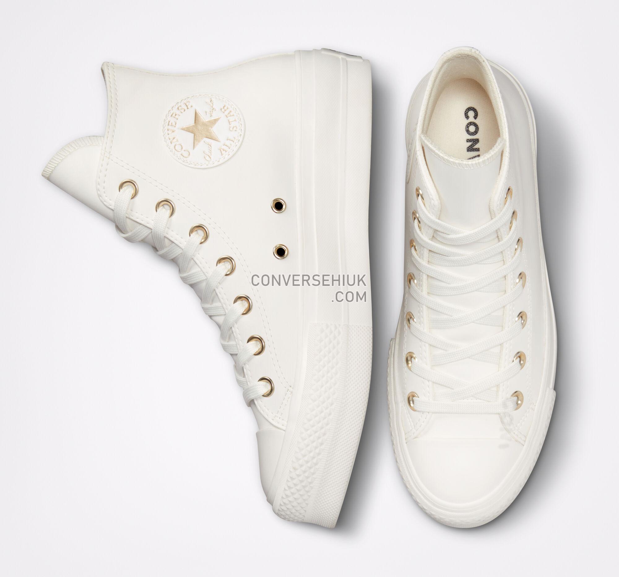 Converse Chuck Taylor All Star Lift Platform Mono White Vintage White/Egret/Gold A03719C Shoes