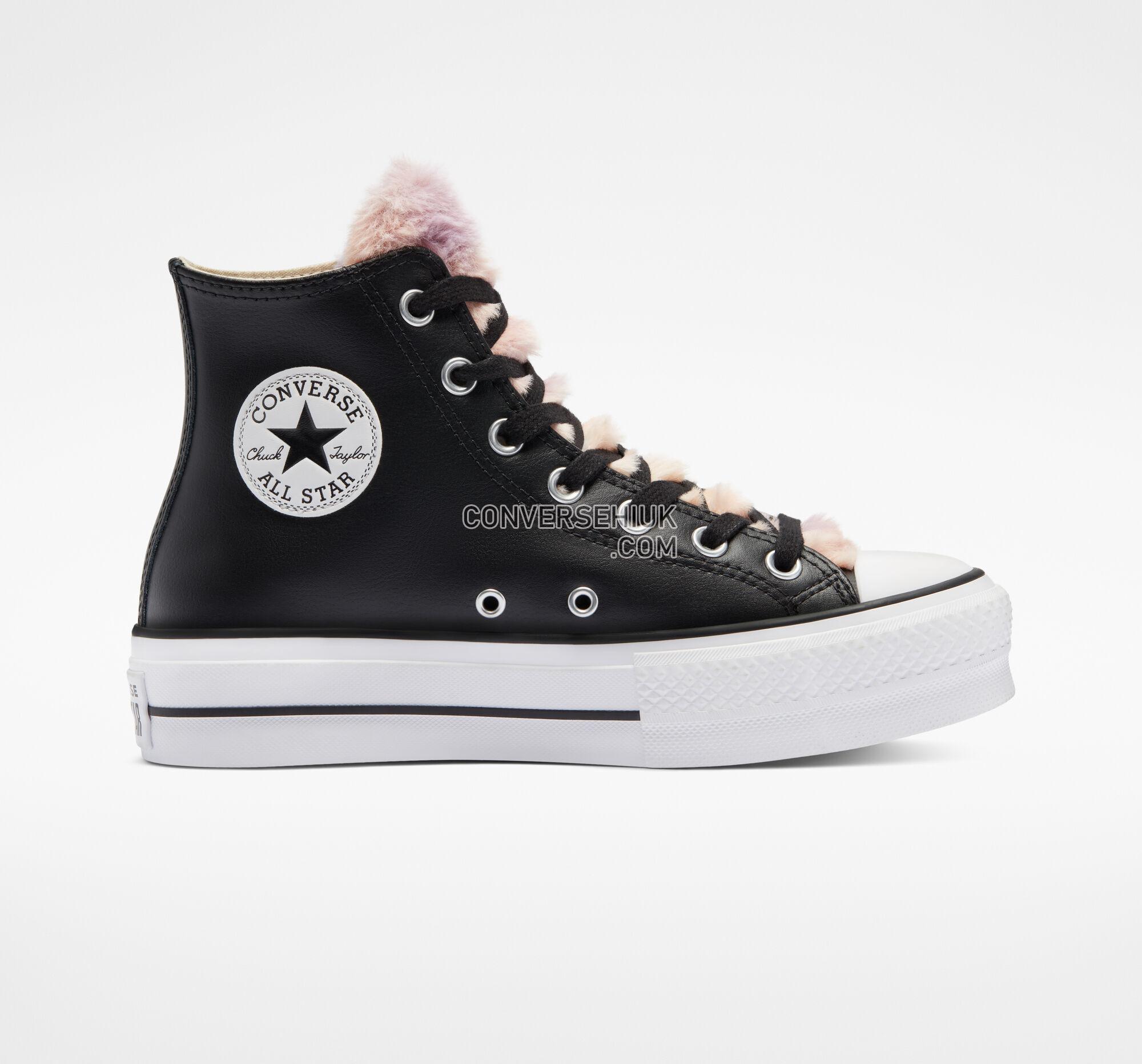 Converse Chuck Taylor All Star Lift Platform Rainbow Fur Black Fur Multicolor A05081C Shoes