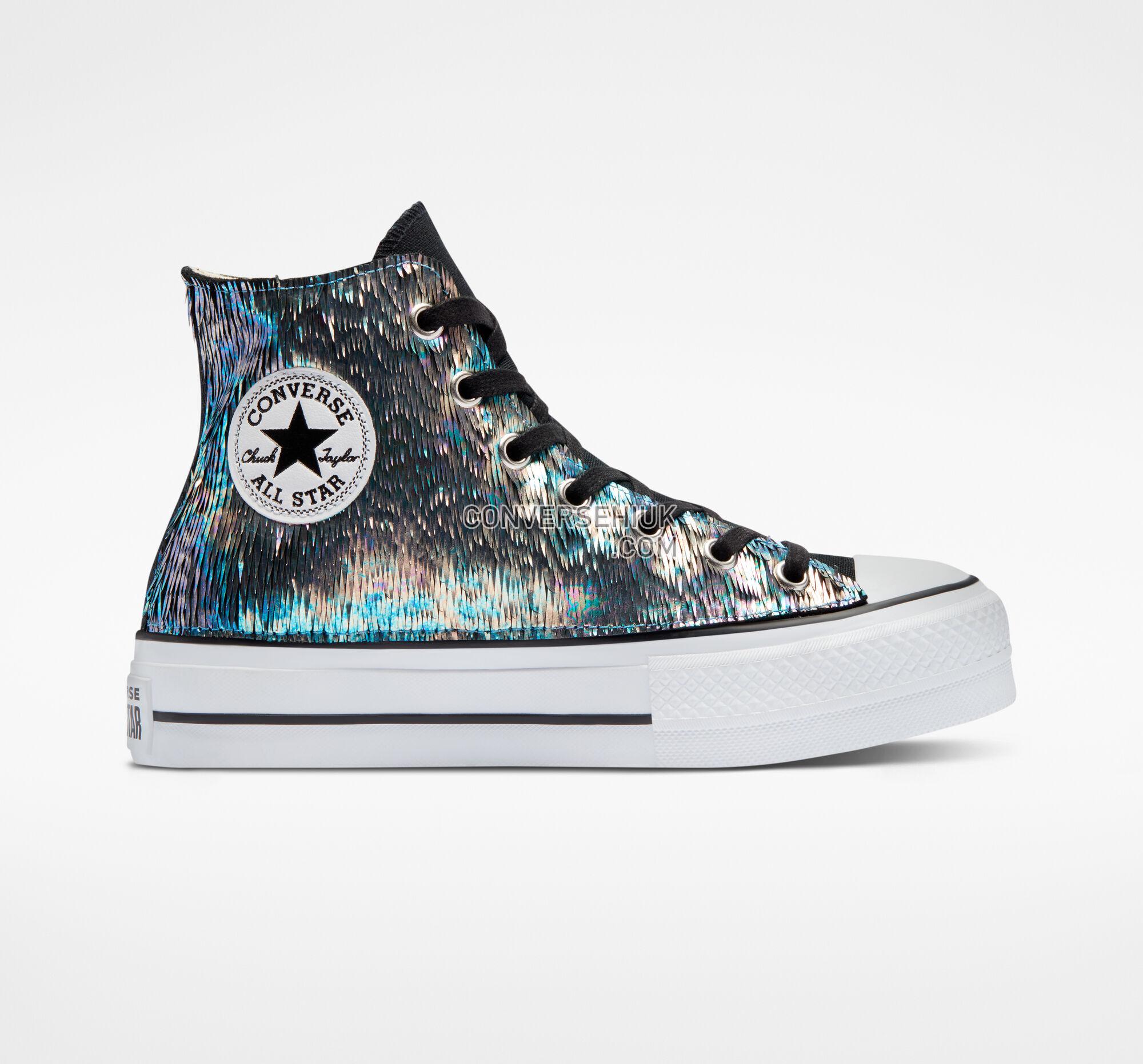 Converse Chuck Taylor All Star Lift Platform Iridescent Iride Scale Leather A05083C Shoes