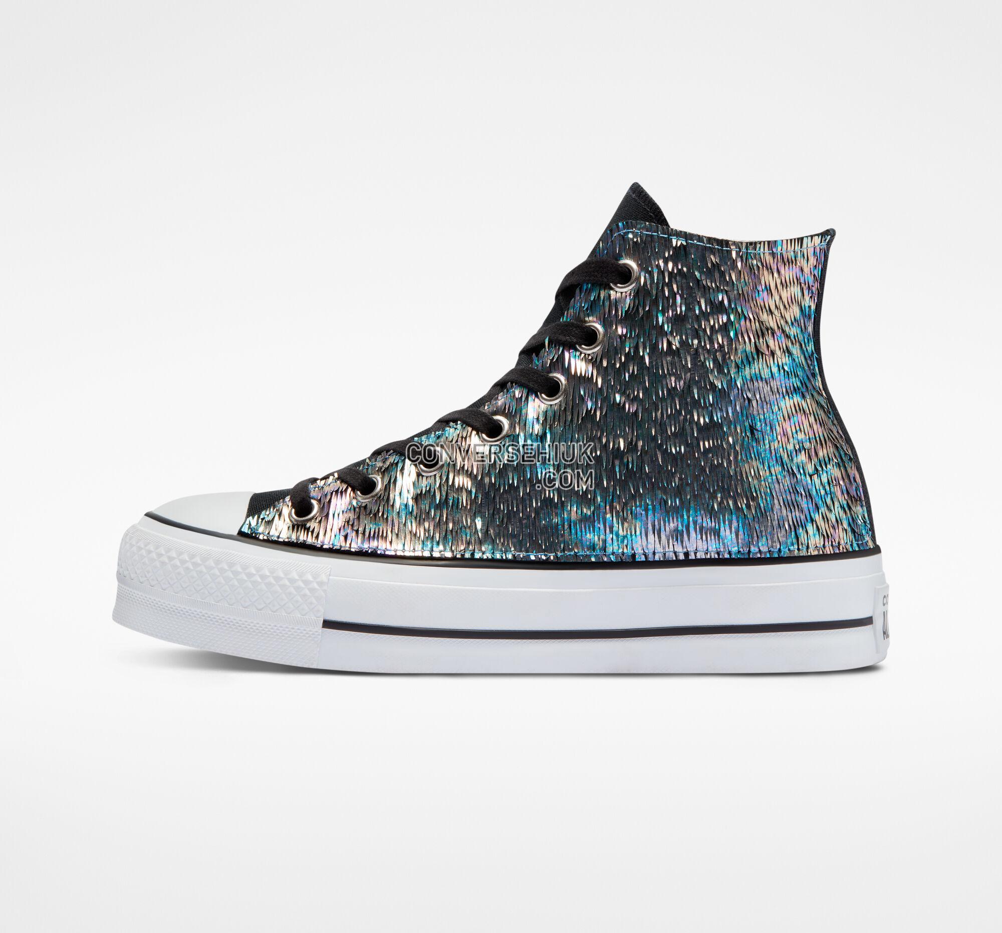 Converse Chuck Taylor All Star Lift Platform Iridescent Iride Scale Leather A05083C Shoes