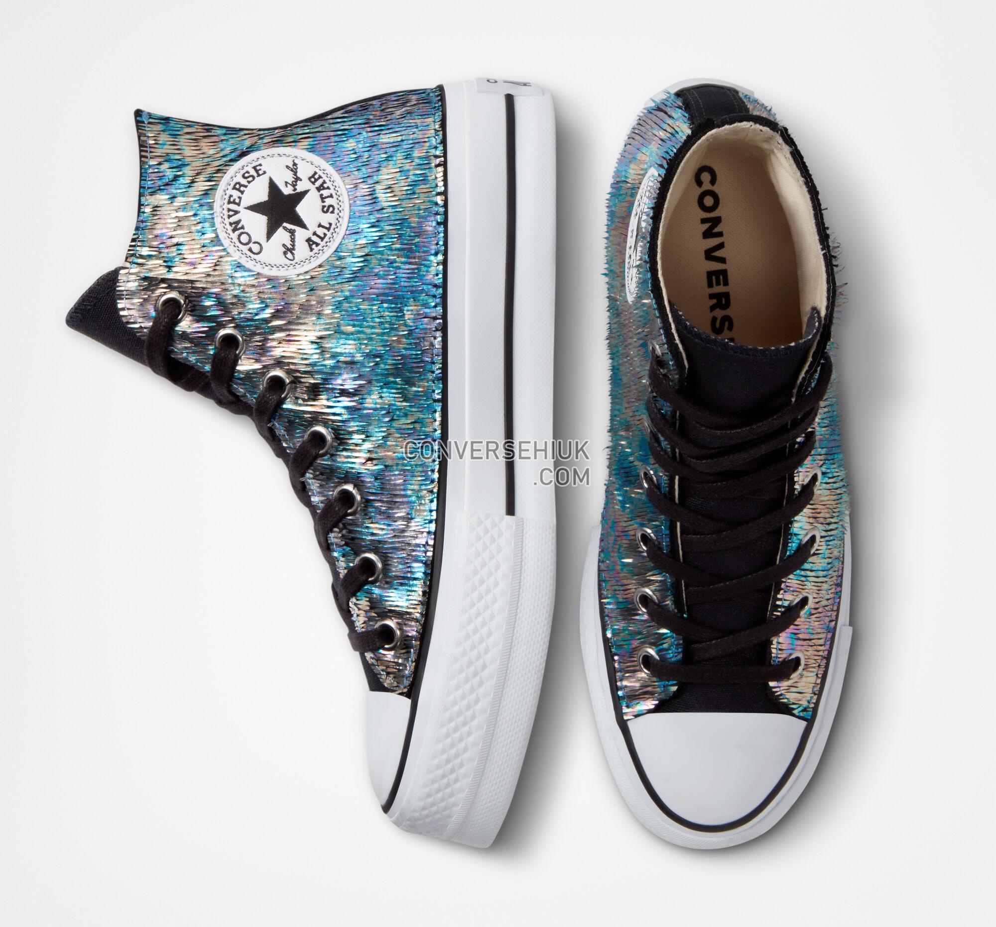 Converse Chuck Taylor All Star Lift Platform Iridescent Iride Scale Leather A05083C Shoes