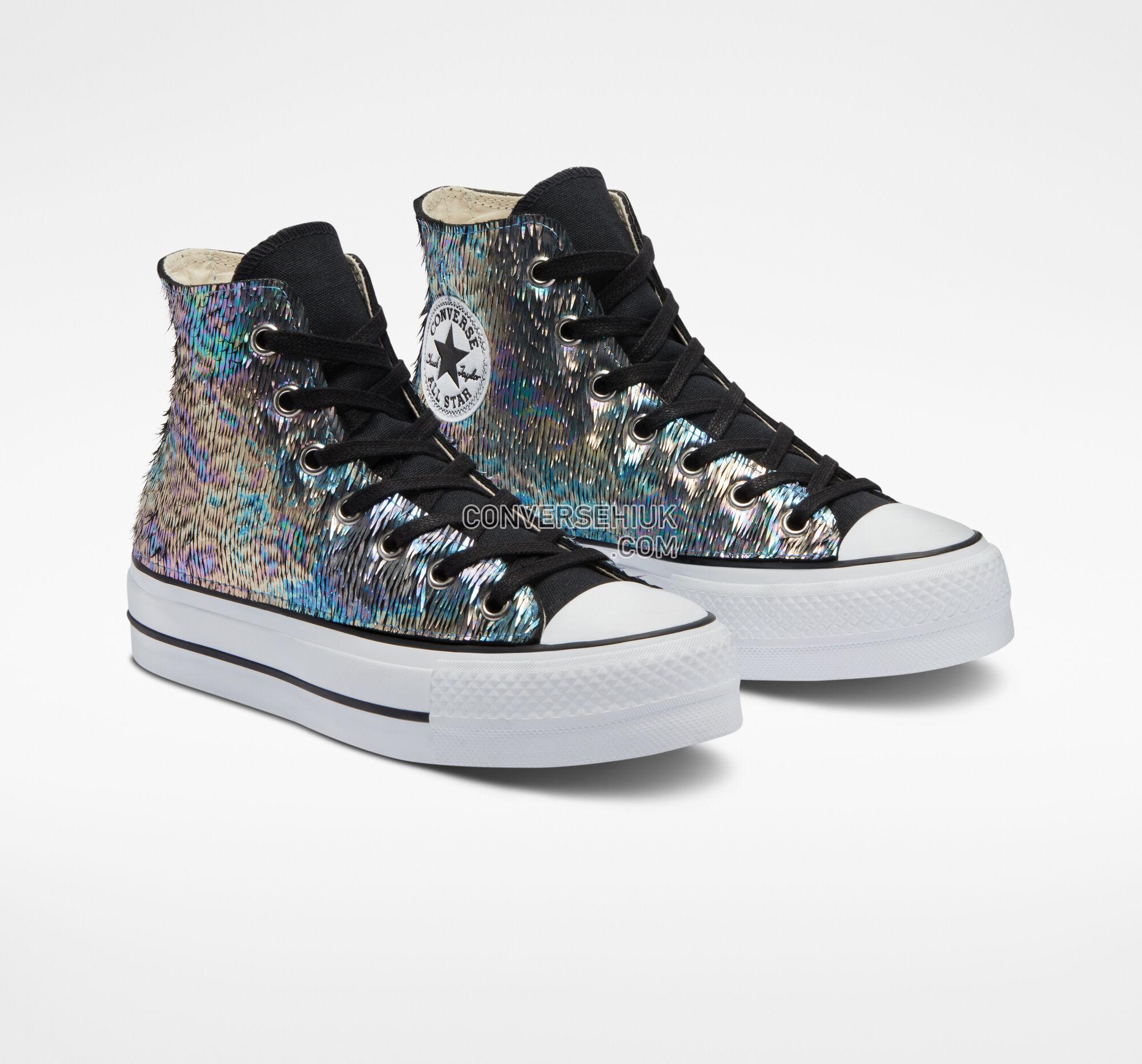 Converse Chuck Taylor All Star Lift Platform Iridescent Iride Scale Leather A05083C Shoes