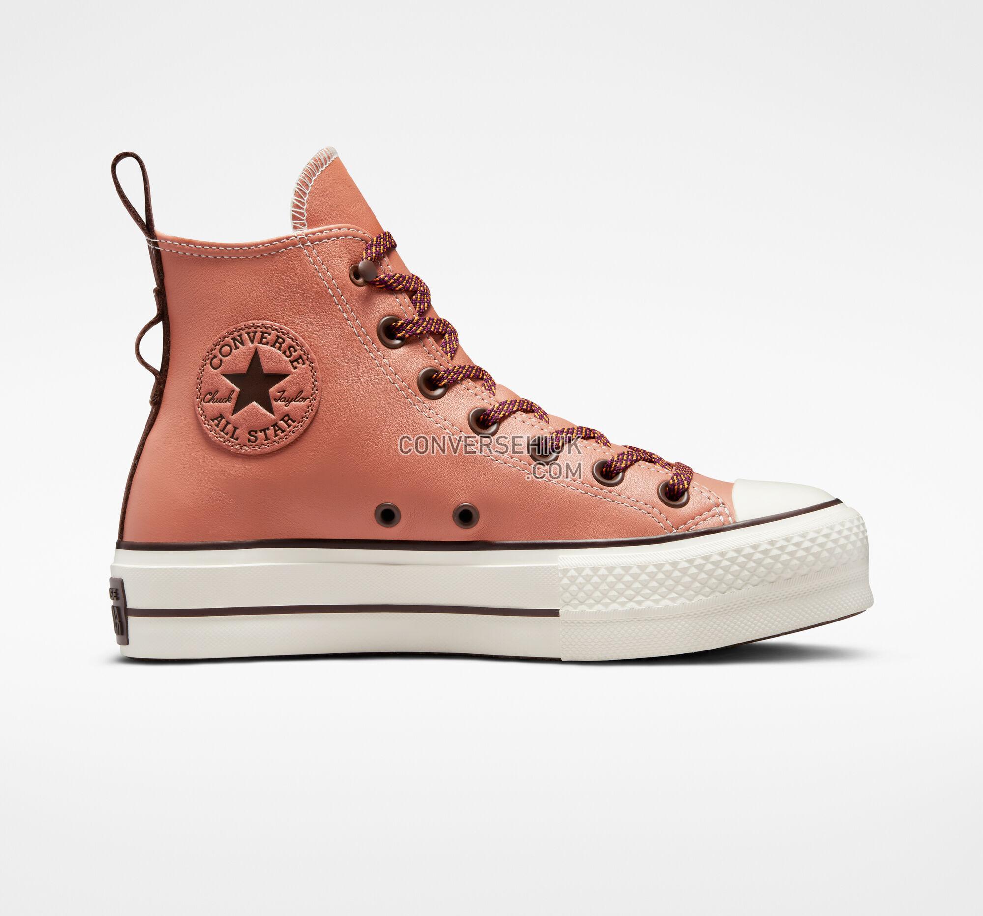 Converse Chuck Taylor All Star Lift Platform Tonal Leather Terra Blush/Egret/Dark Root A03741C Shoes