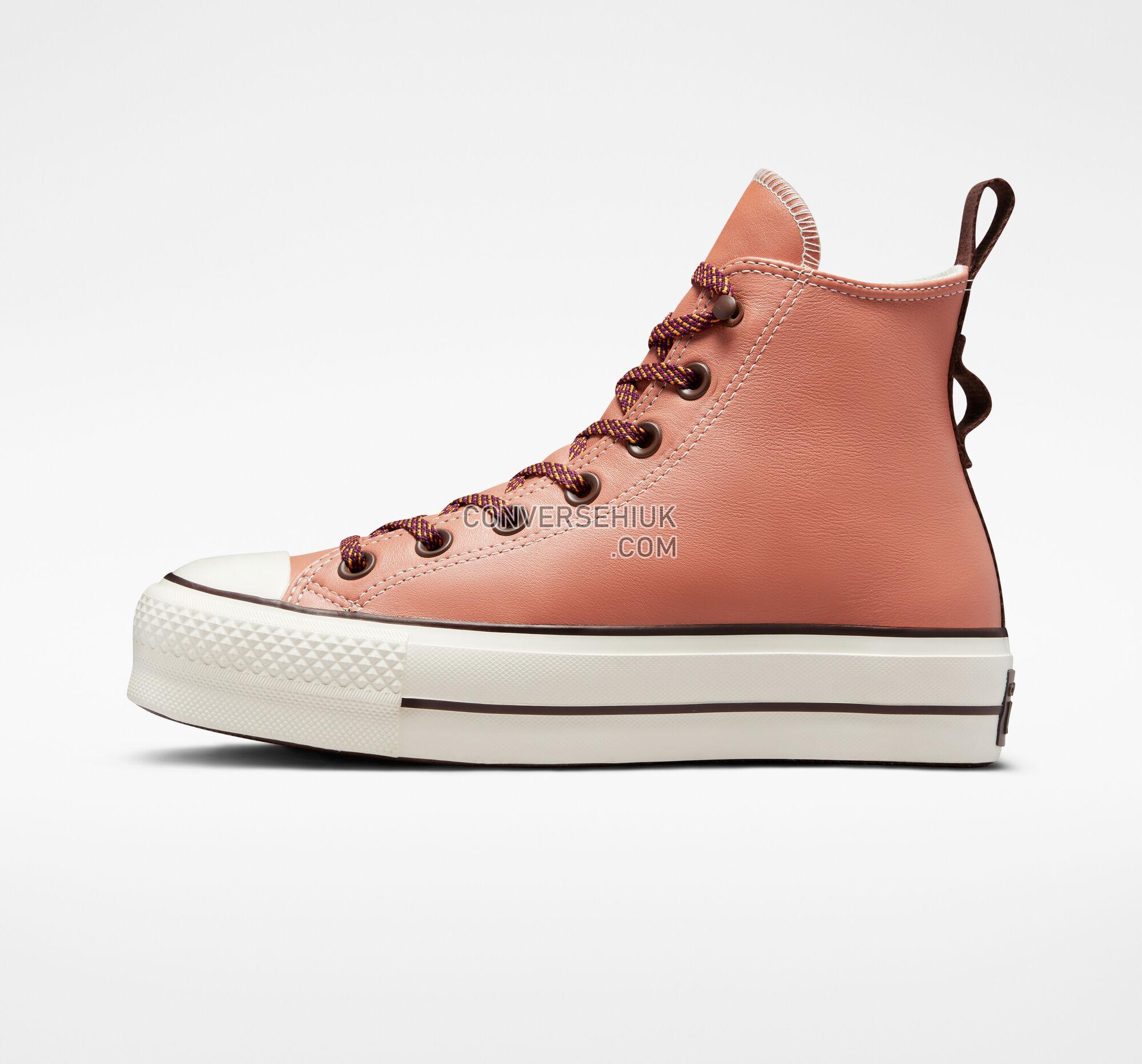 Converse Chuck Taylor All Star Lift Platform Tonal Leather Terra Blush/Egret/Dark Root A03741C Shoes