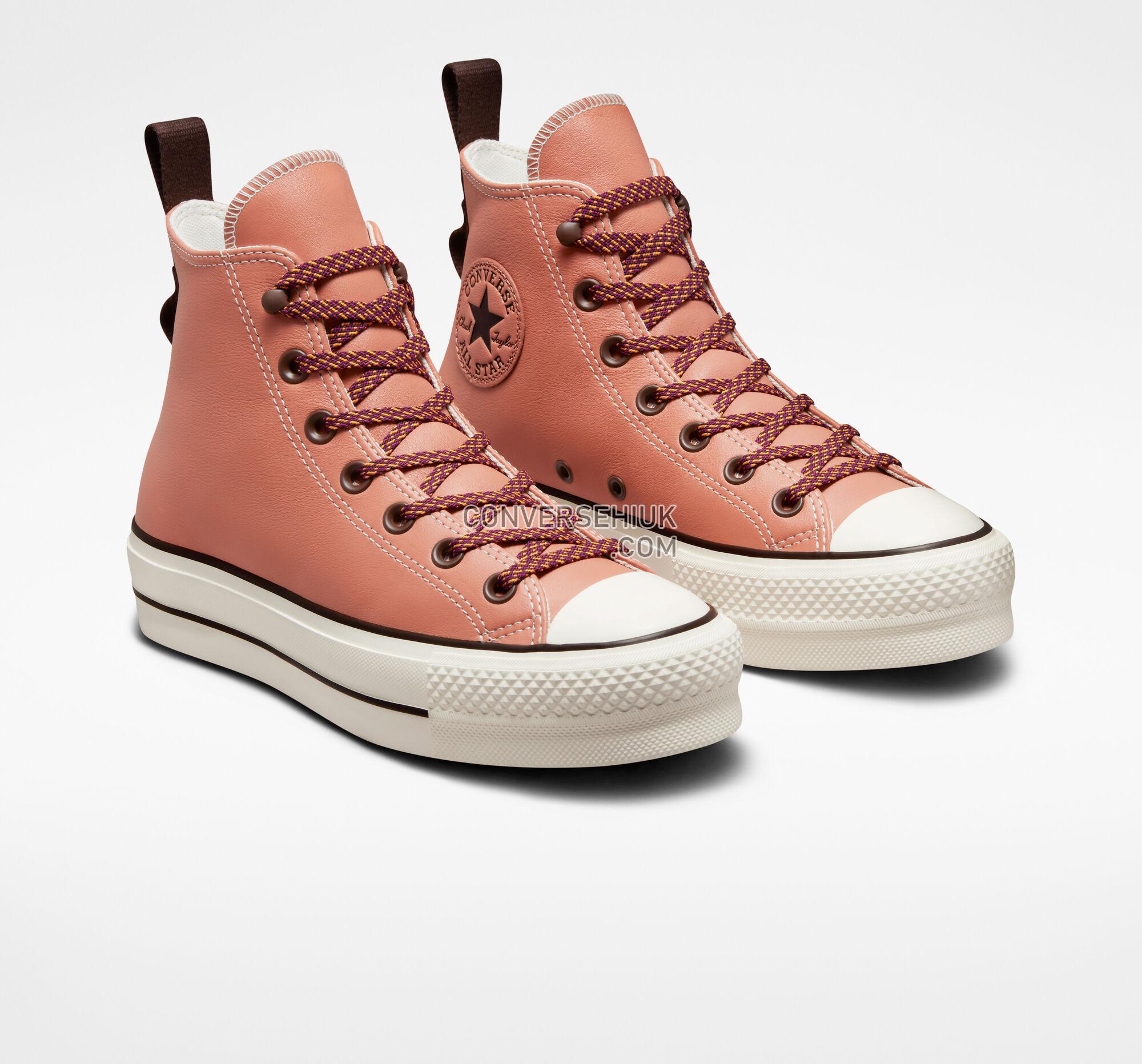 Converse Chuck Taylor All Star Lift Platform Tonal Leather Terra Blush/Egret/Dark Root A03741C Shoes