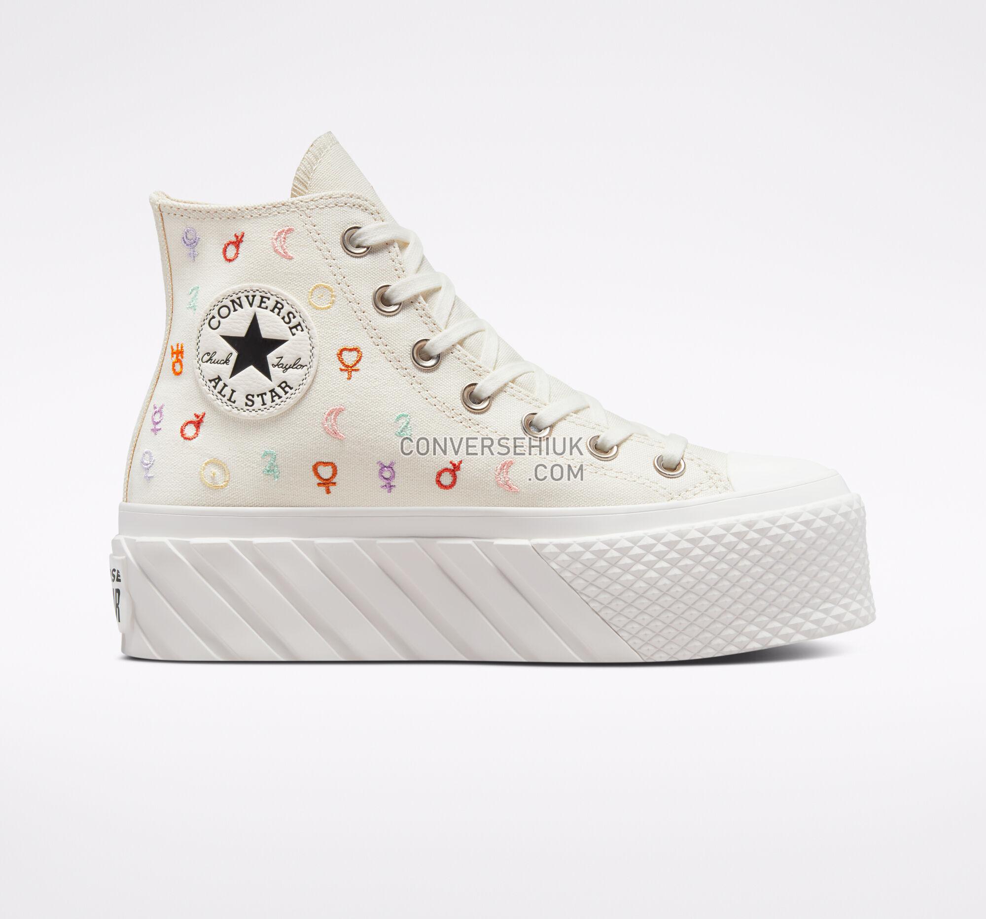 Converse Chuck Taylor All Star Lift 2X Platform Mystic Symbols Egret/Vintage White A03716C Shoes