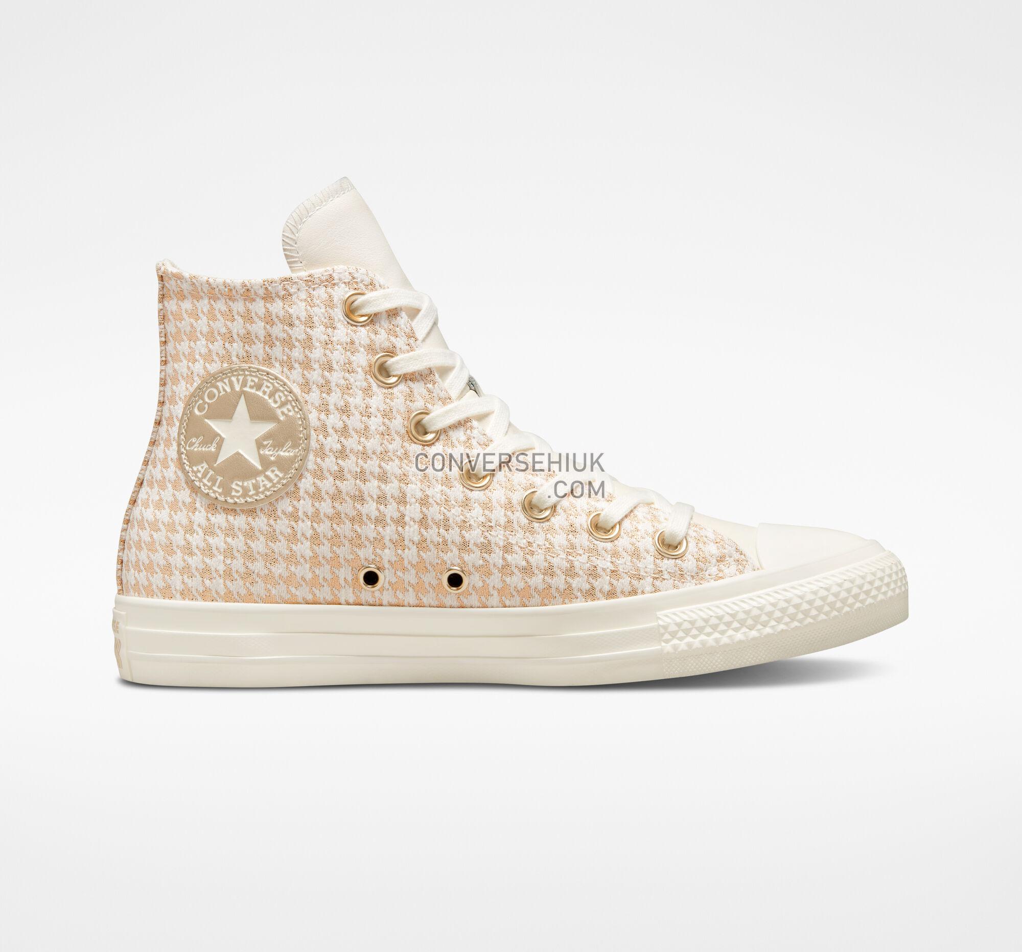 Converse Chuck Taylor All Star Houndstooth Shine Egret/Light Gold/Wgret A04278C Shoes