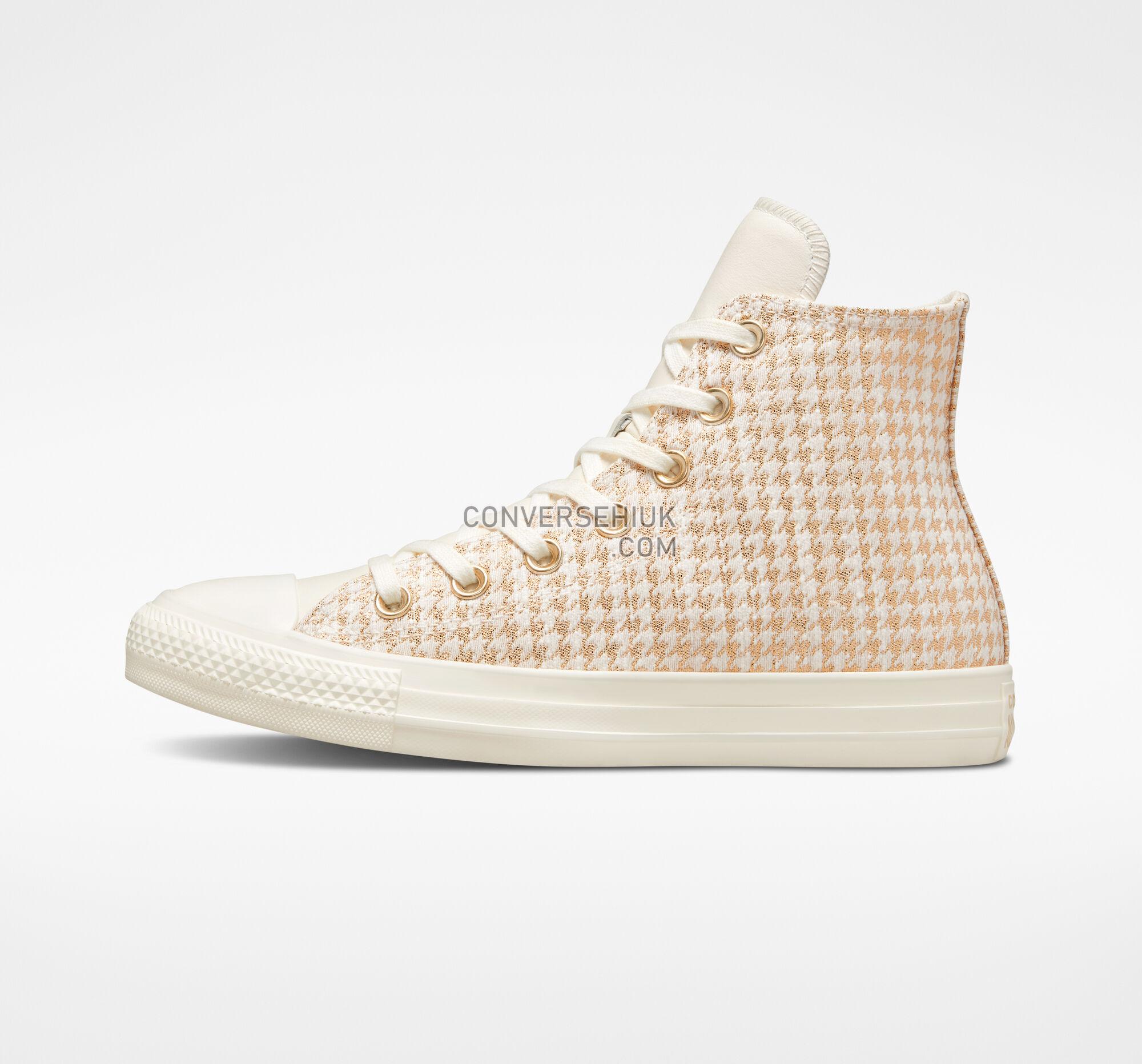 Converse Chuck Taylor All Star Houndstooth Shine Egret/Light Gold/Wgret A04278C Shoes