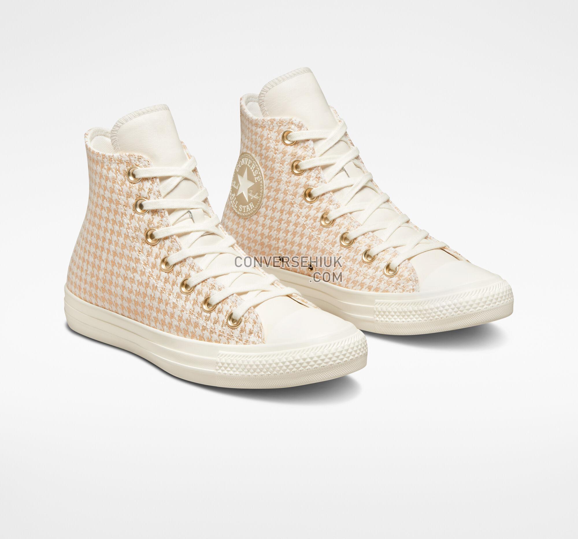 Converse Chuck Taylor All Star Houndstooth Shine Egret/Light Gold/Wgret A04278C Shoes