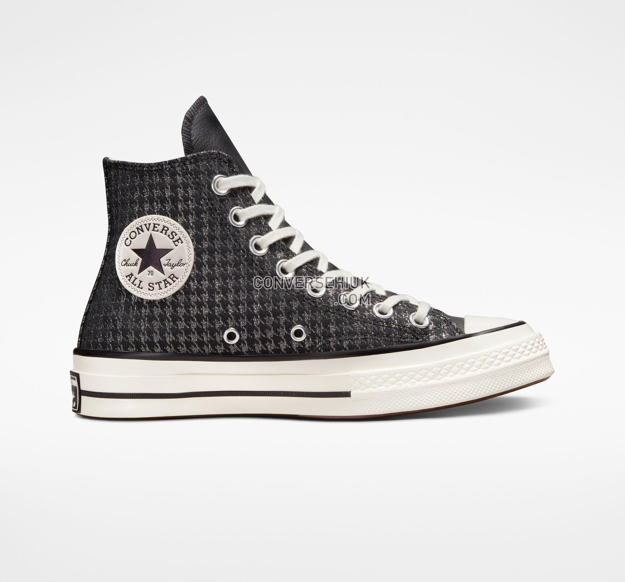 Converse Chuck 70 Houndstooth Shine Black/Pure Silver/Egret A04277C Shoes