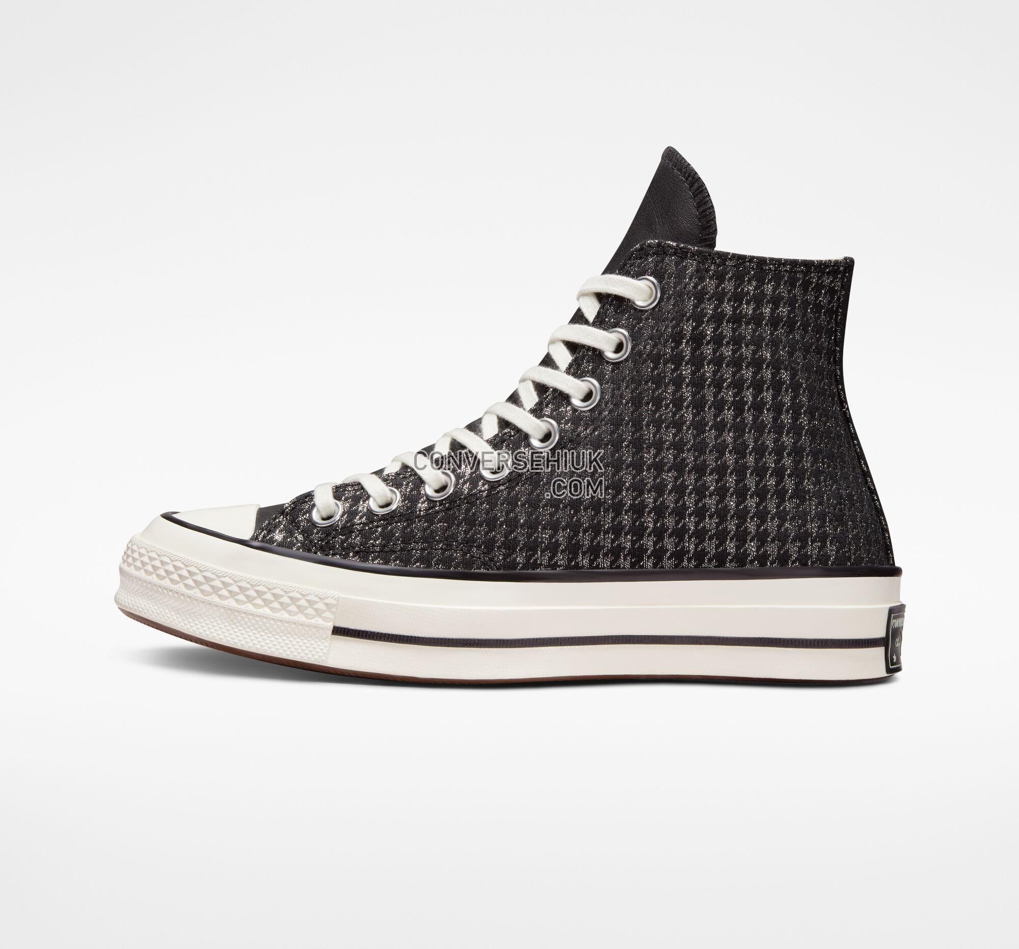 Converse Chuck 70 Houndstooth Shine Black/Pure Silver/Egret A04277C Shoes