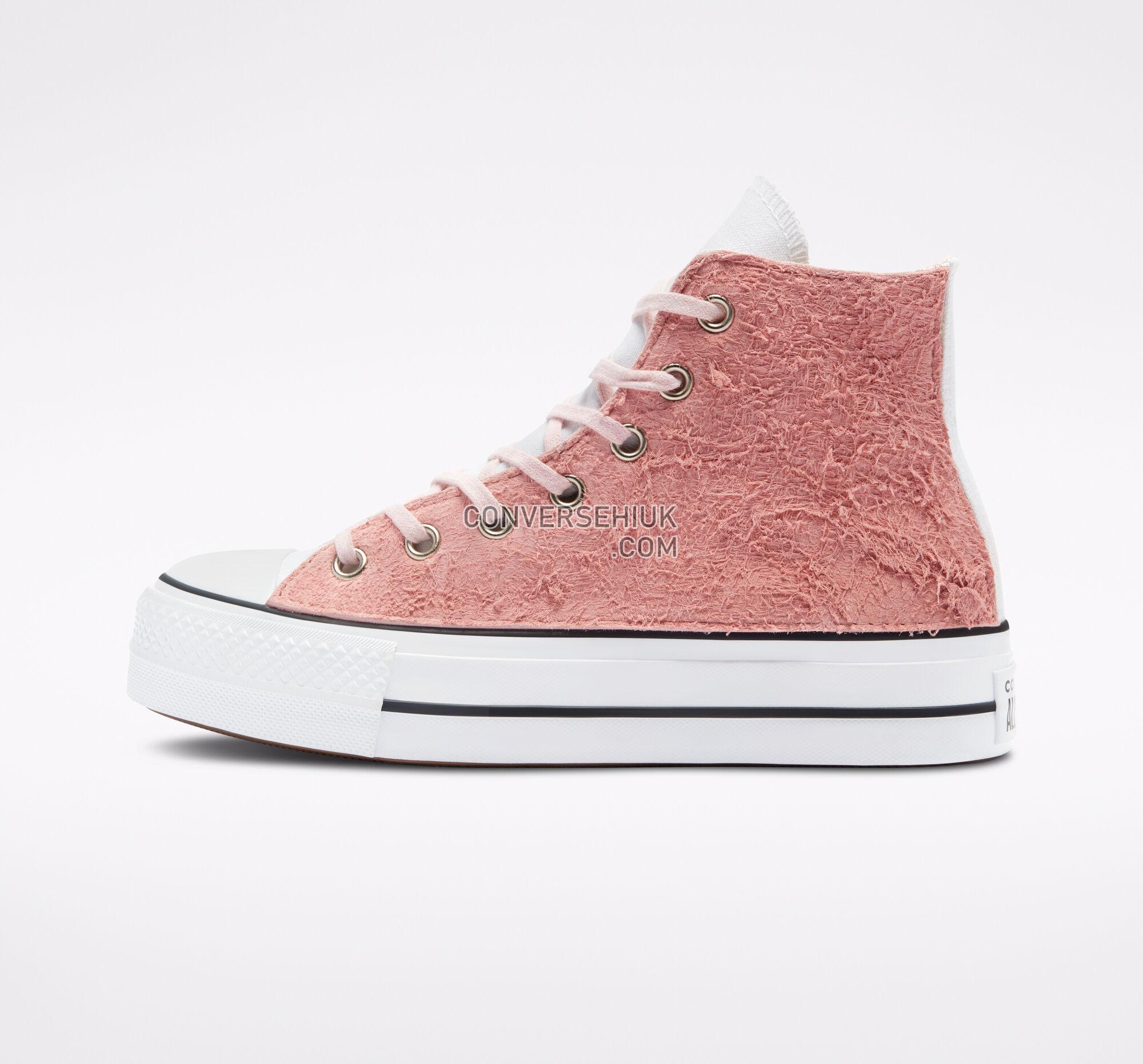 Converse Chuck Taylor All Star Lift Platform Scratched Suede Pink Scratched Suede A04314C Shoes