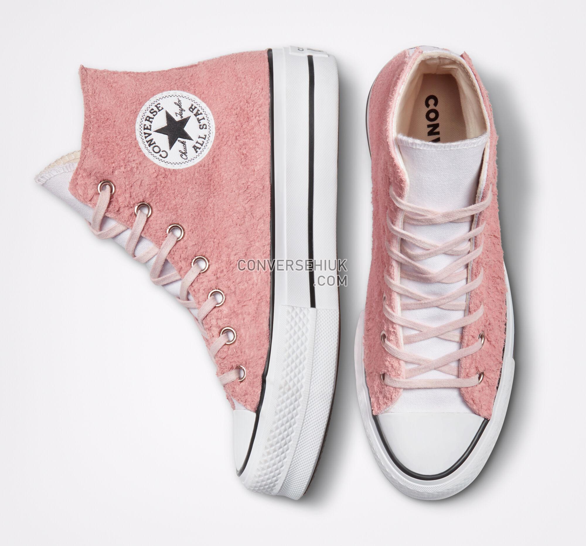 Converse Chuck Taylor All Star Lift Platform Scratched Suede Pink Scratched Suede A04314C Shoes