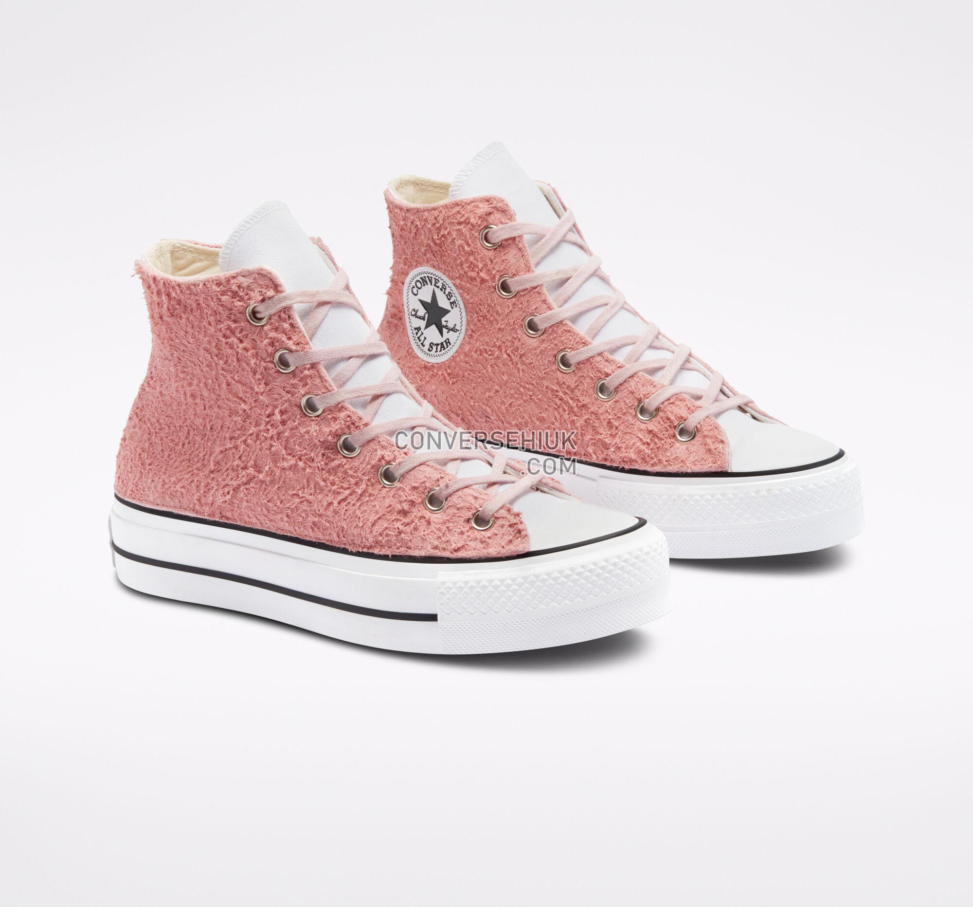 Converse Chuck Taylor All Star Lift Platform Scratched Suede Pink Scratched Suede A04314C Shoes