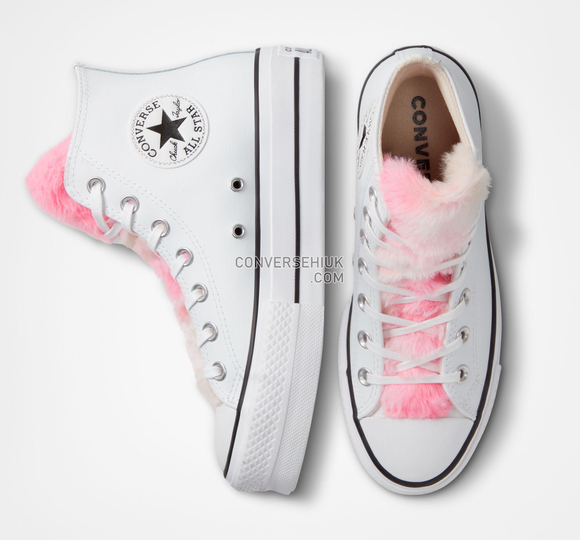 Converse Chuck Taylor All Star Lift Platform Rainbow Fur White Fur A05082C Shoes