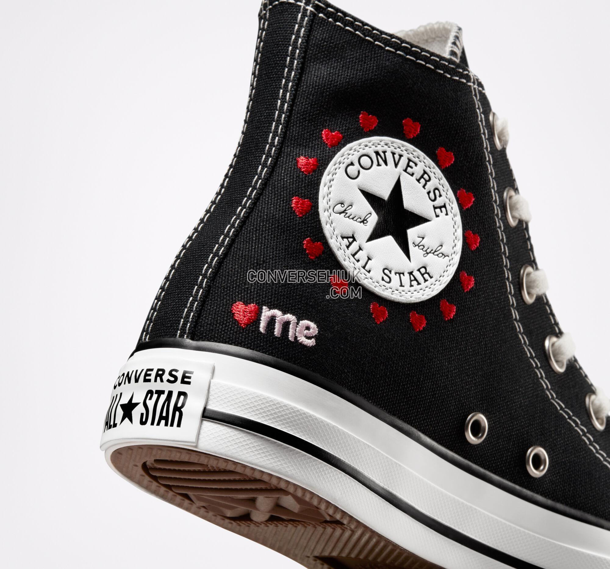 Converse Chuck Taylor All Star Embroidered Hearts Black/Vintage White A01602C Shoes