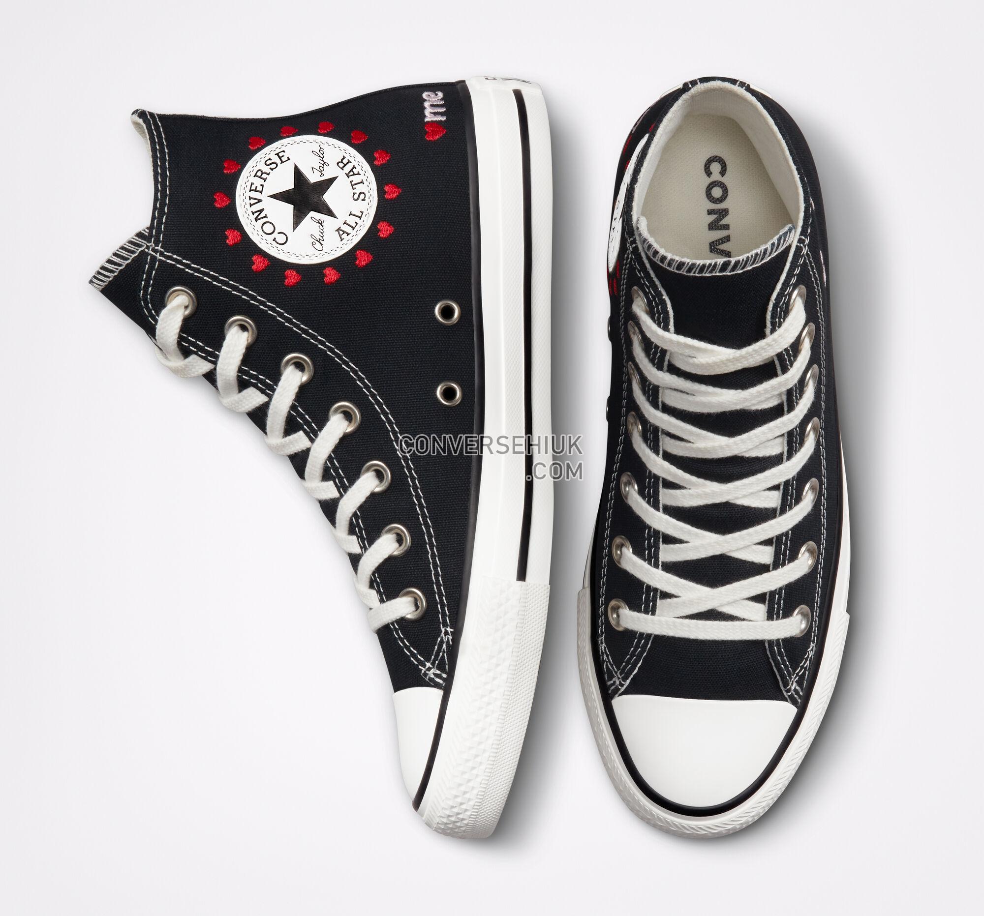 Converse Chuck Taylor All Star Embroidered Hearts Black/Vintage White A01602C Shoes