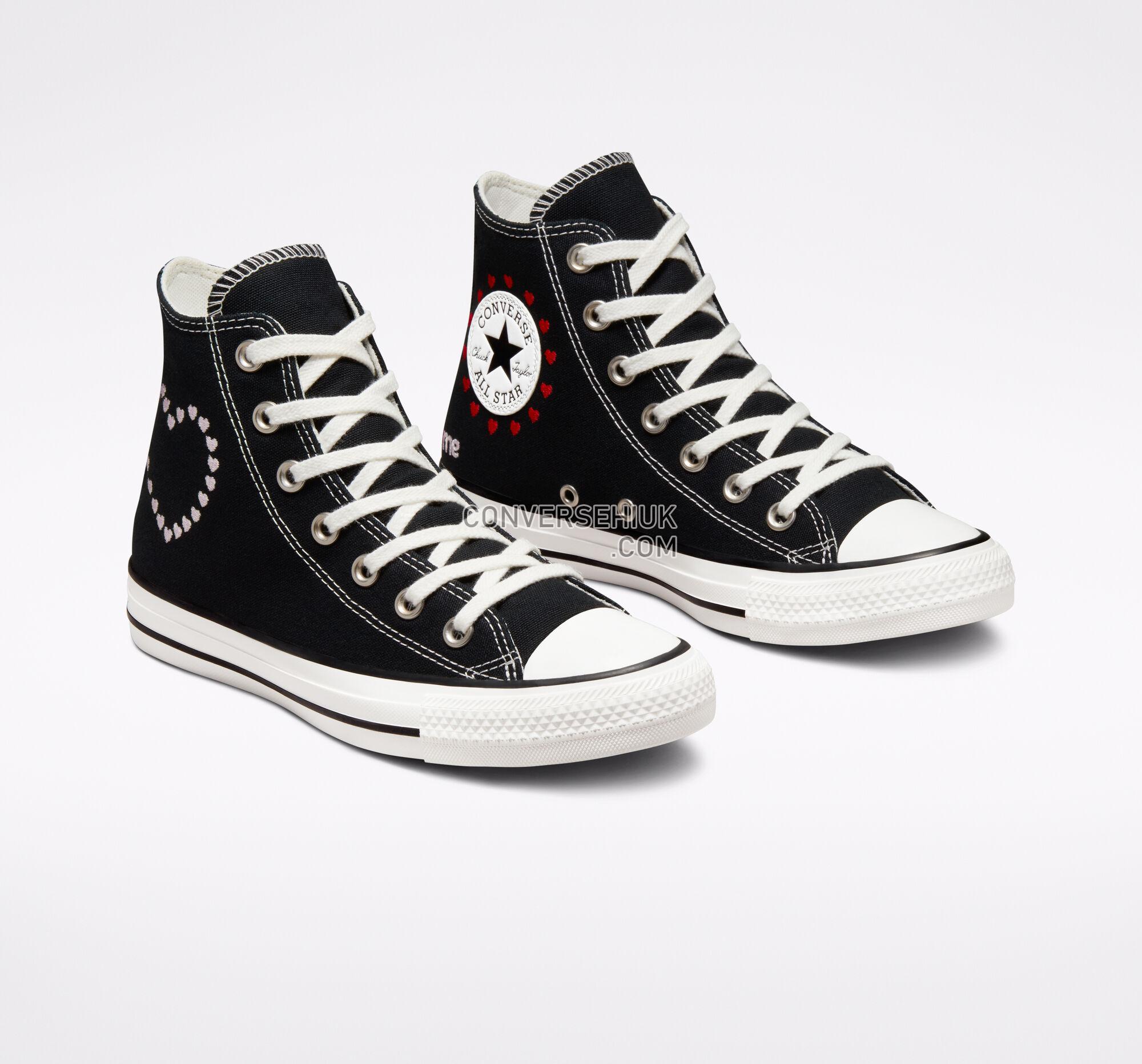 Converse Chuck Taylor All Star Embroidered Hearts Black/Vintage White A01602C Shoes