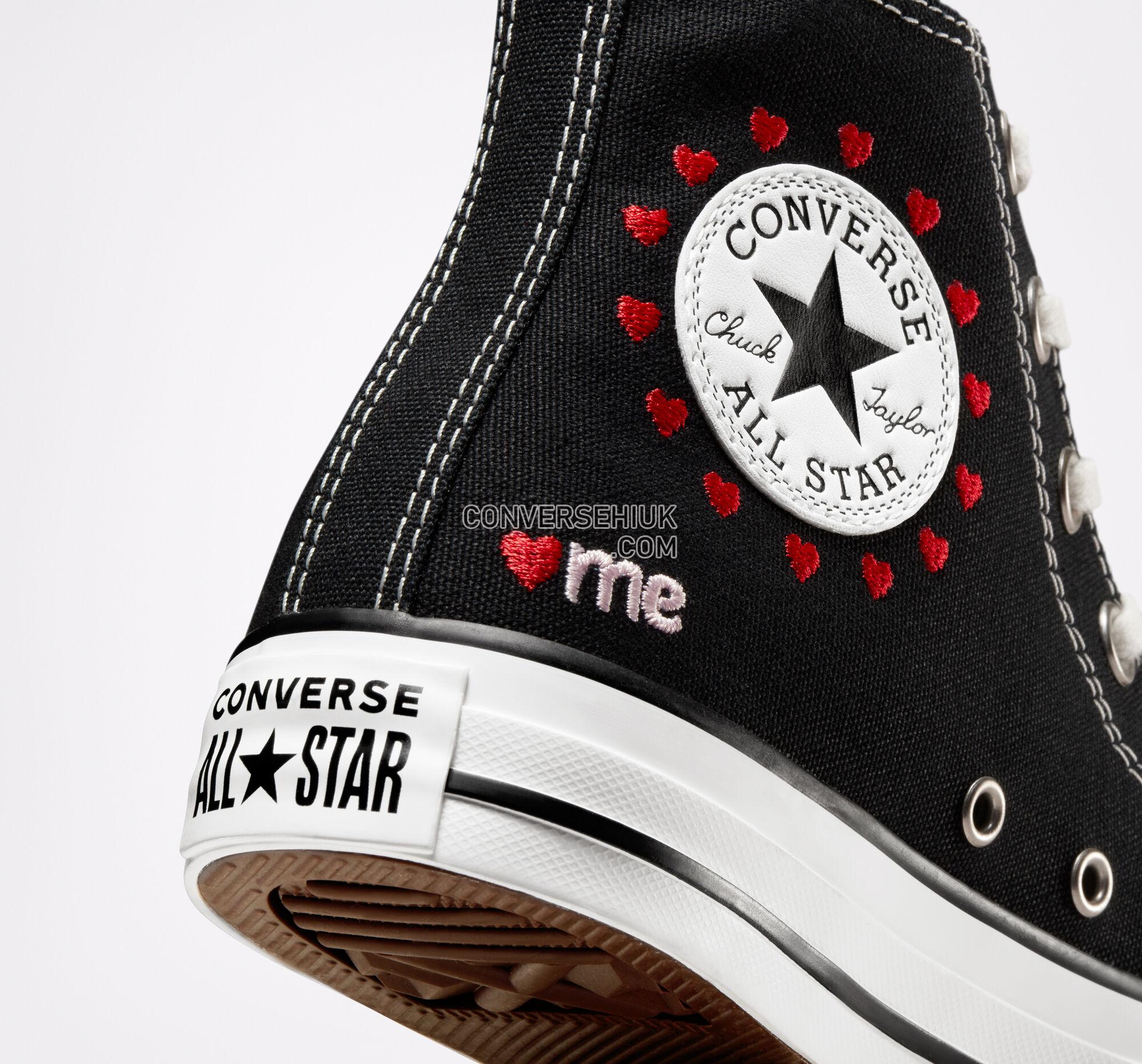 Converse Chuck Taylor All Star Embroidered Hearts Black/Vintage White A01602C Shoes