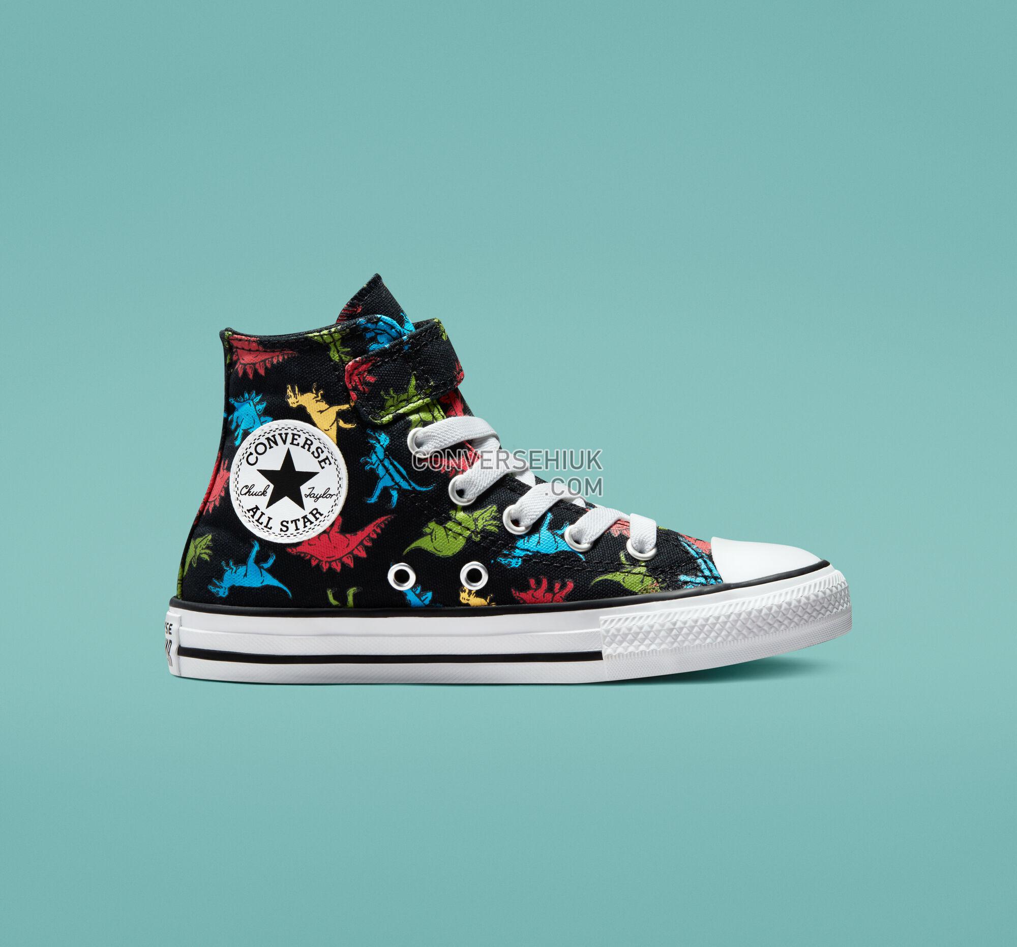 Converse Chuck Taylor All Star Easy-On Dinosaurs Black/Soft Red/Baltic Blue A01666C Shoes