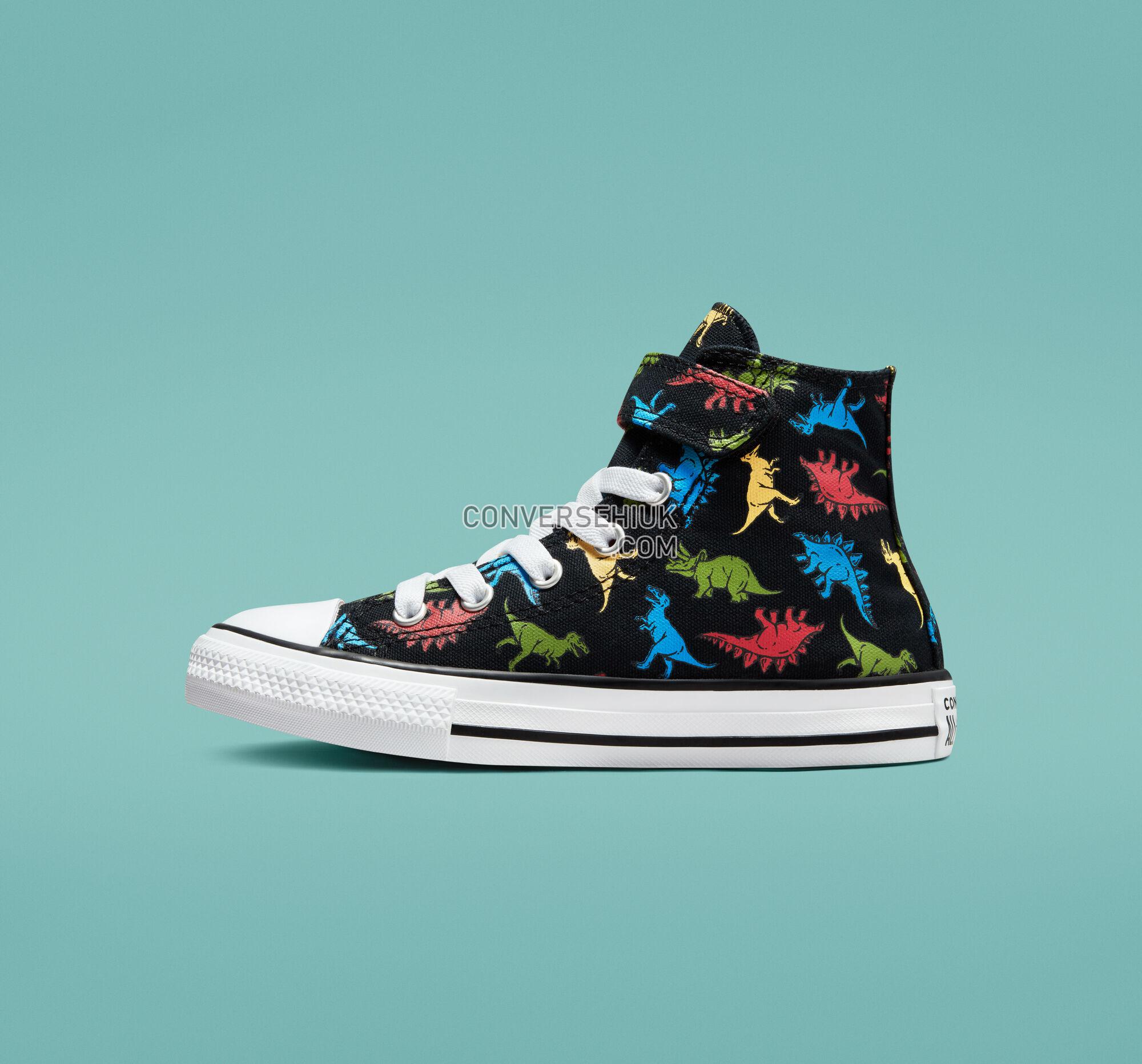 Converse Chuck Taylor All Star Easy-On Dinosaurs Black/Soft Red/Baltic Blue A01666C Shoes