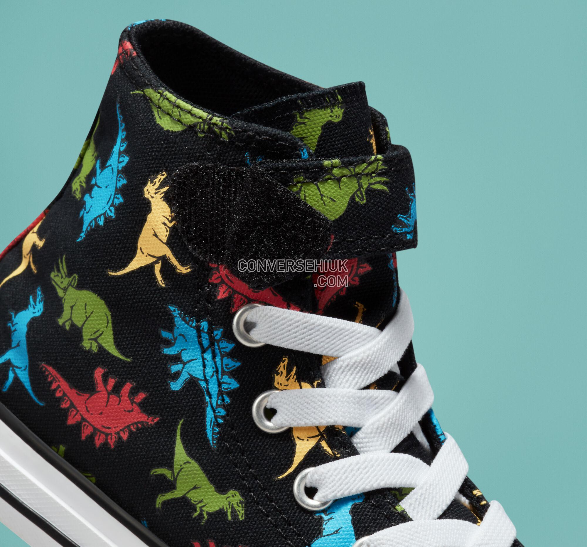 Converse Chuck Taylor All Star Easy-On Dinosaurs Black/Soft Red/Baltic Blue A01666C Shoes