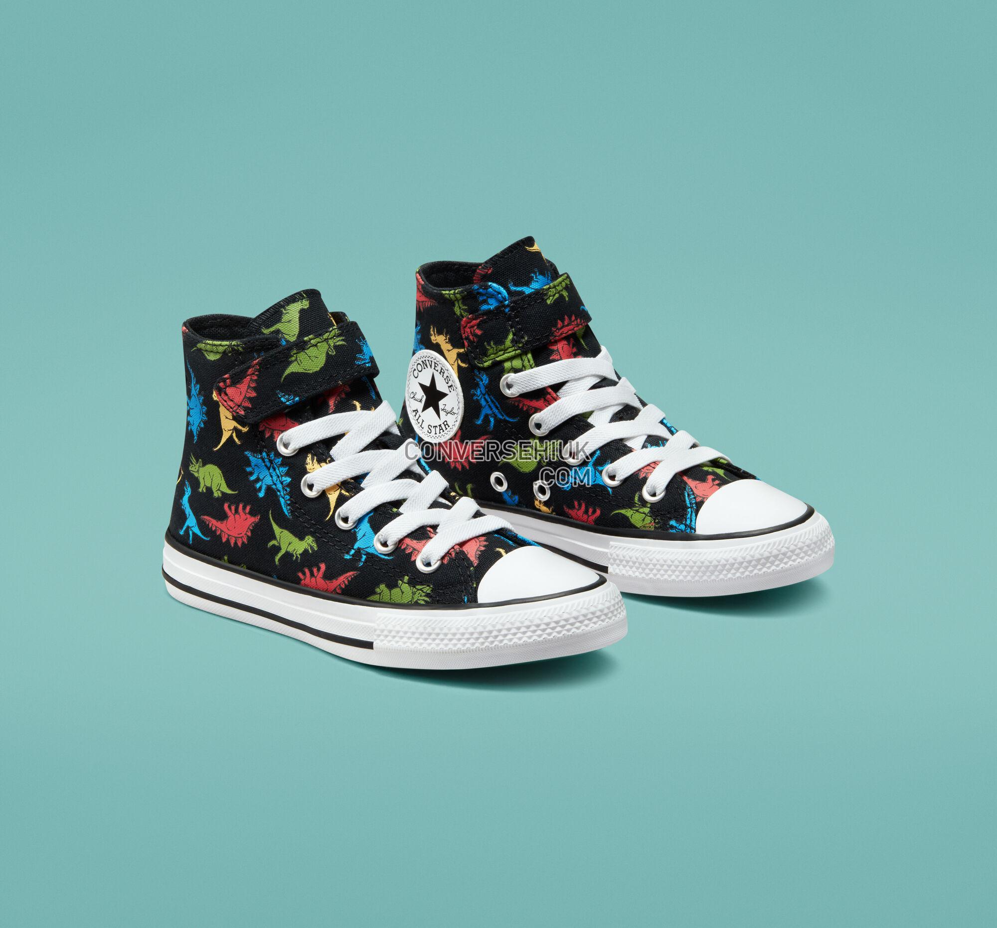 Converse Chuck Taylor All Star Easy-On Dinosaurs Black/Soft Red/Baltic Blue A01666C Shoes