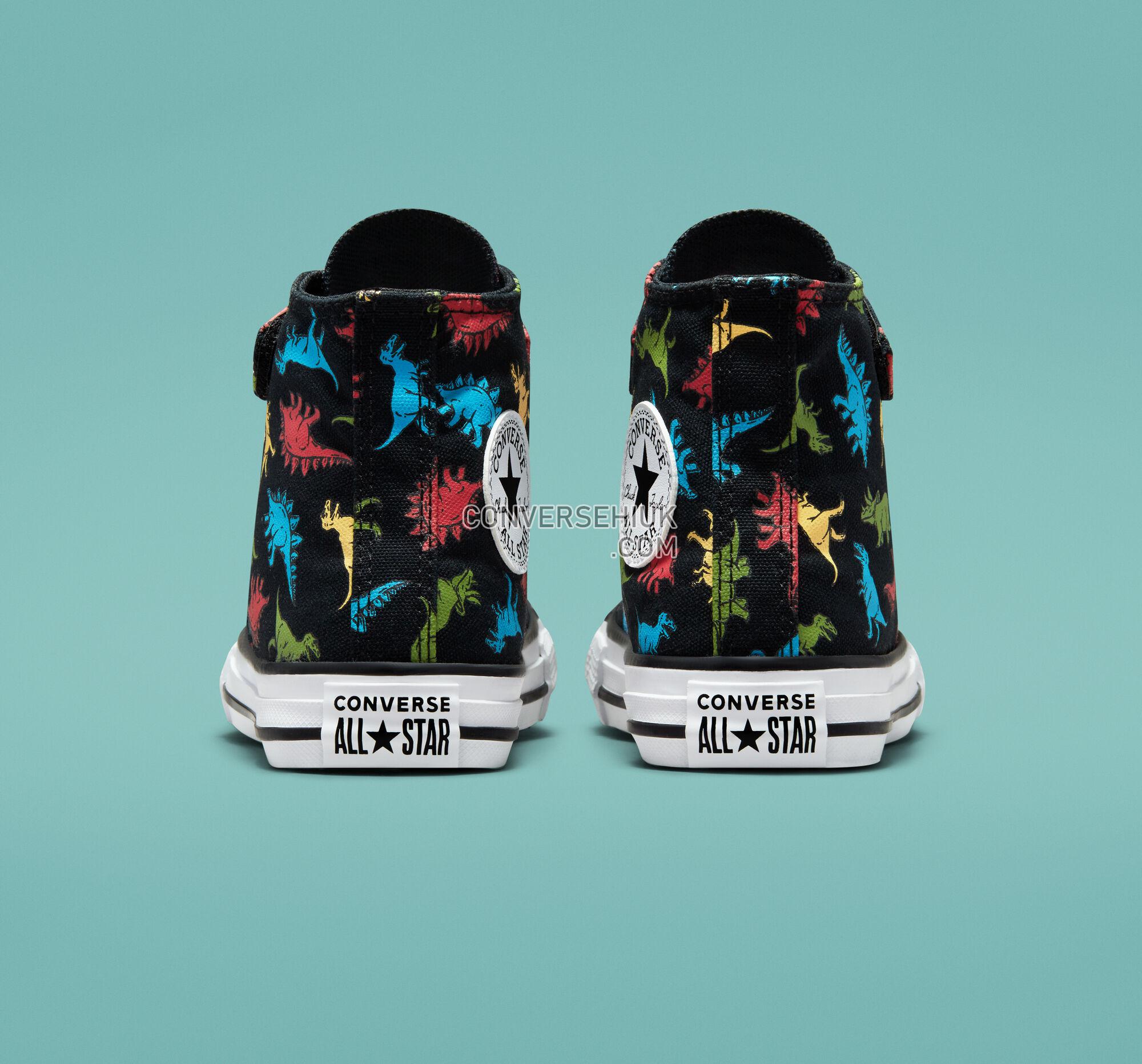 Converse Chuck Taylor All Star Easy-On Dinosaurs Black/Soft Red/Baltic Blue A01666C Shoes