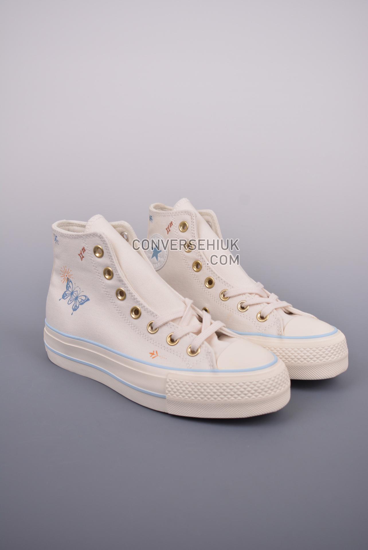 Converse Chuck Taylor All Star Lift Platform High Tiny Tattoos Vintage White/Cocoon Blue A07135C Shoes