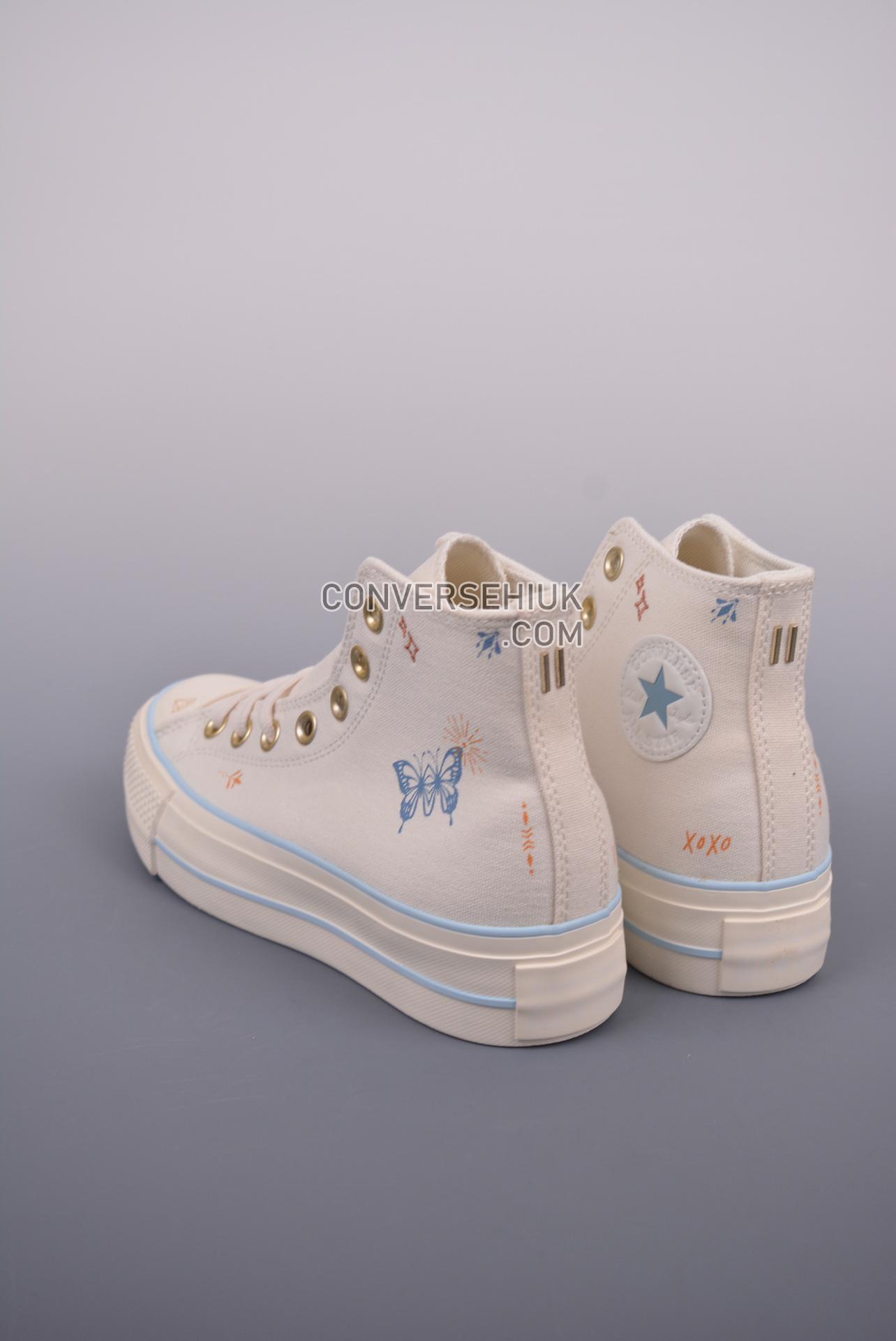 Converse Chuck Taylor All Star Lift Platform High Tiny Tattoos Vintage White/Cocoon Blue A07135C Shoes