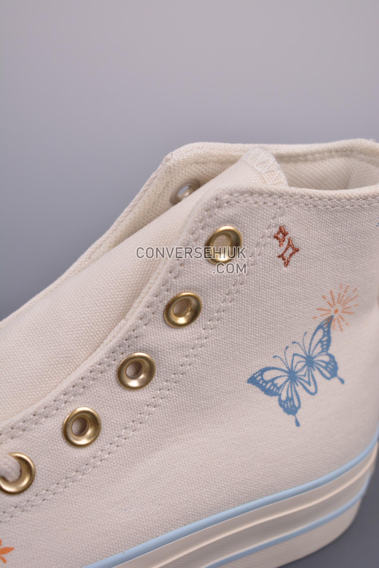 Converse Chuck Taylor All Star Lift Platform High Tiny Tattoos Vintage White/Cocoon Blue A07135C Shoes