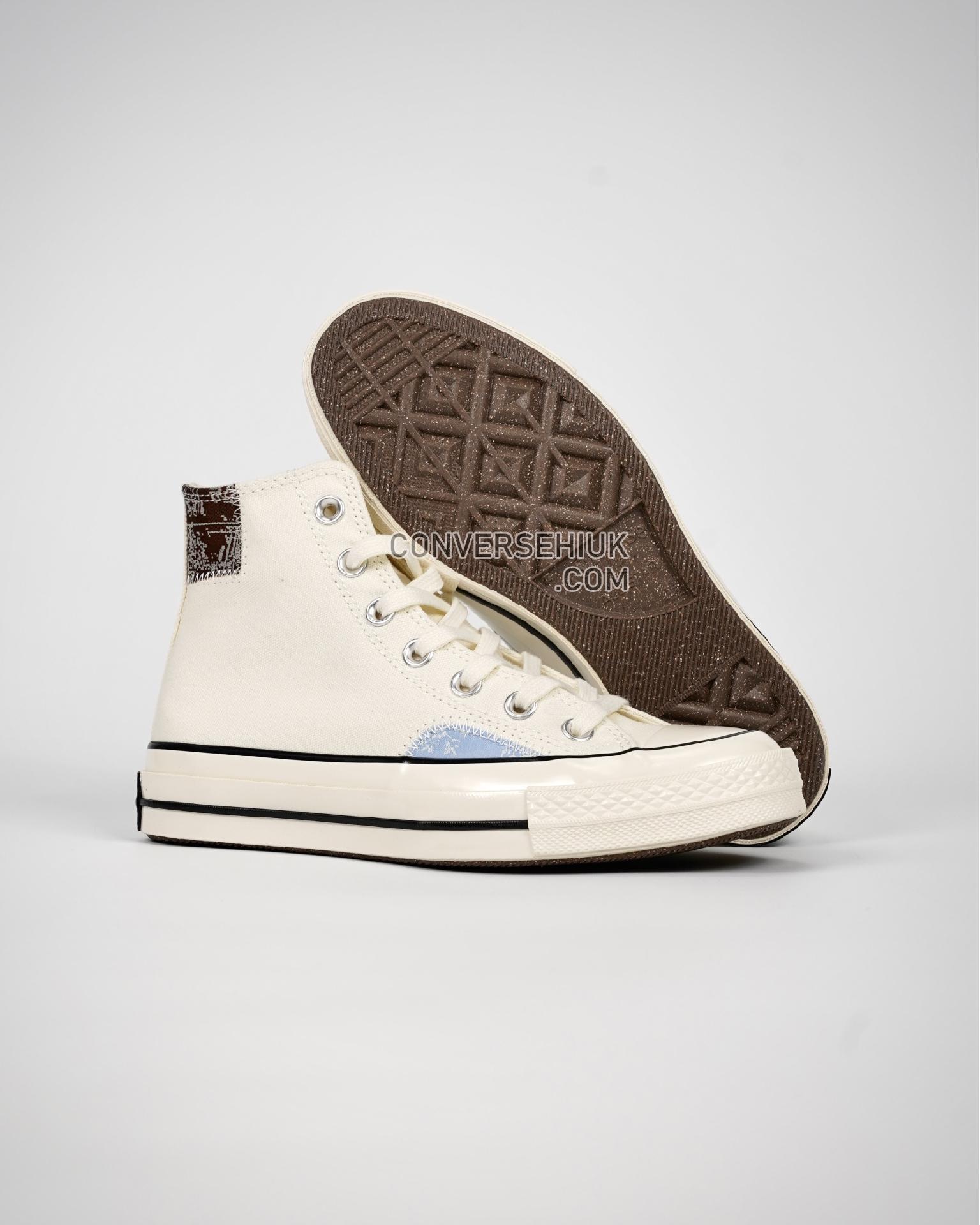 Converse Chuck 70 High Crafted Ollie Patch Egret/Light Blue/Tawny Owl A04500C Shoes