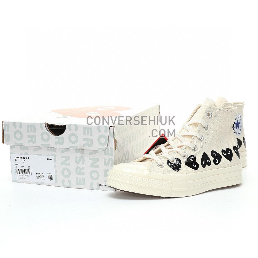 Converse x Comme des Garçons PLAY Chuck 70 Multi Heart High Top Milk/Black/Egret A08148C Shoes