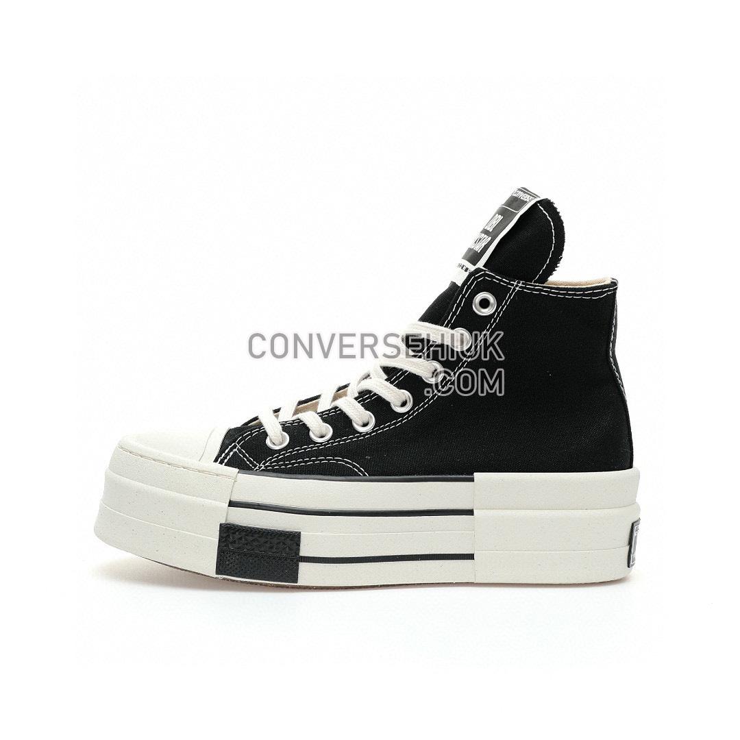 Rick Owens x Converse DRKSHDW DBL DRKSTAR Chuck Taylor All Star 70 High Black/Egret/White A04954C Shoes