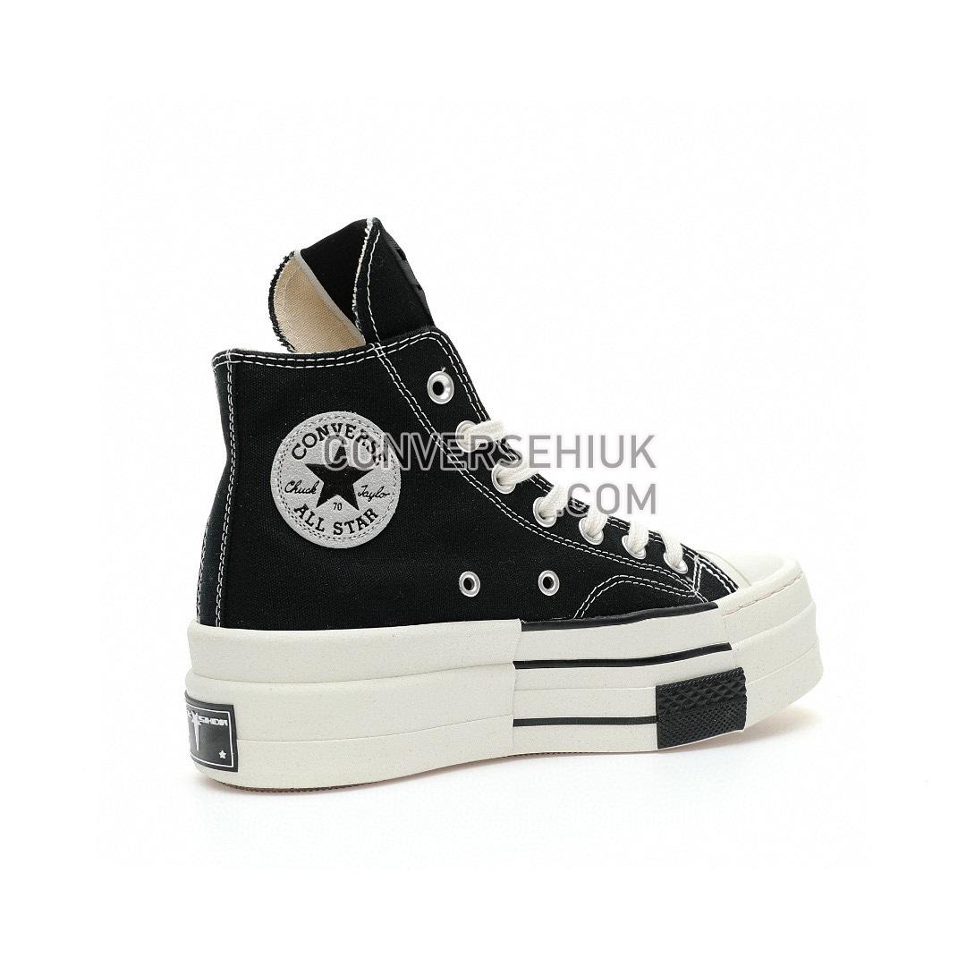 Rick Owens x Converse DRKSHDW DBL DRKSTAR Chuck Taylor All Star 70 High Black/Egret/White A04954C Shoes