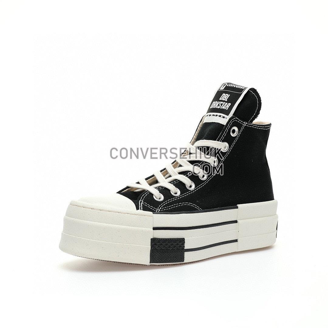 Rick Owens x Converse DRKSHDW DBL DRKSTAR Chuck Taylor All Star 70 High Black/Egret/White A04954C Shoes