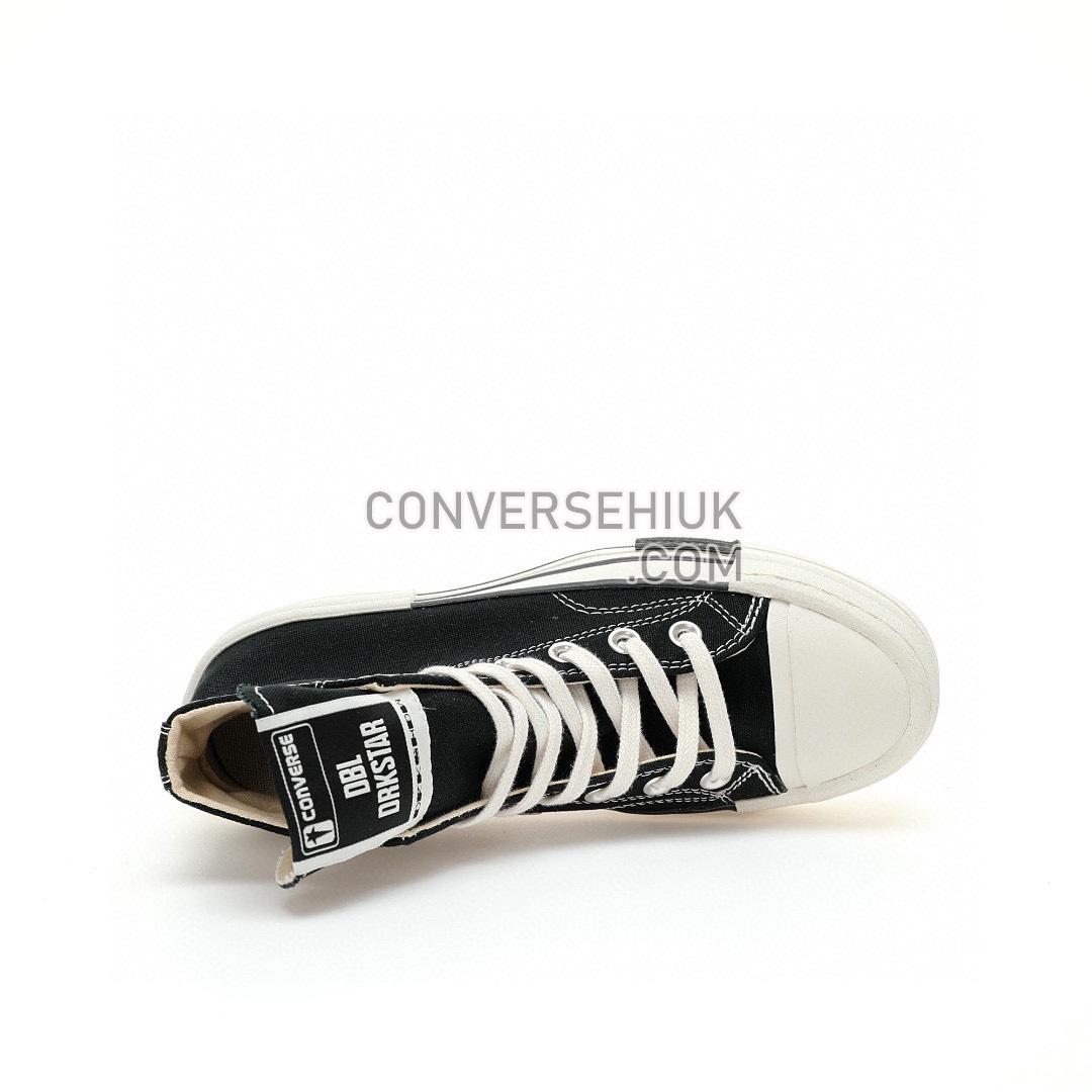 Rick Owens x Converse DRKSHDW DBL DRKSTAR Chuck Taylor All Star 70 High Black/Egret/White A04954C Shoes