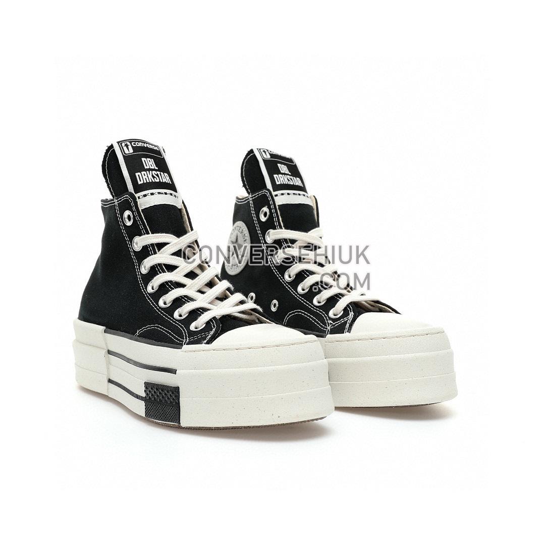 Rick Owens x Converse DRKSHDW DBL DRKSTAR Chuck Taylor All Star 70 High Black/Egret/White A04954C Shoes