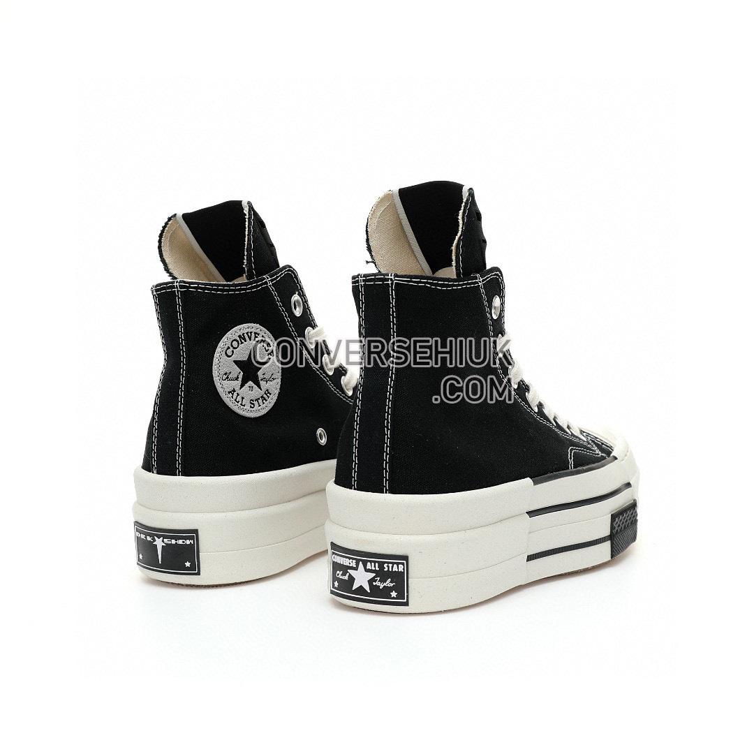 Rick Owens x Converse DRKSHDW DBL DRKSTAR Chuck Taylor All Star 70 High Black/Egret/White A04954C Shoes